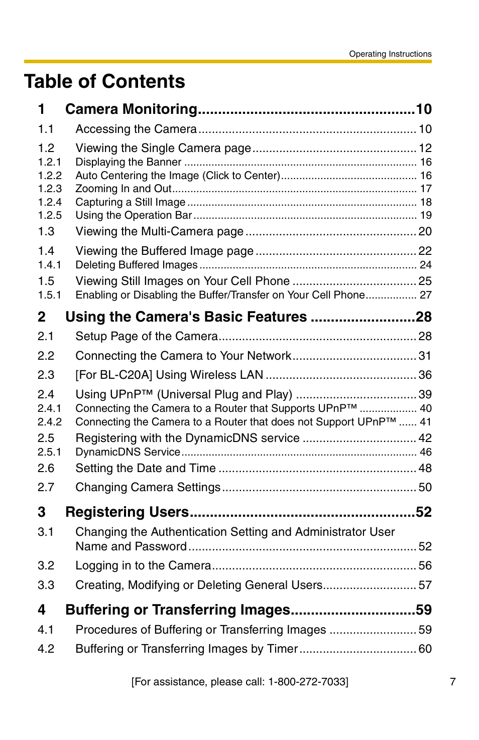 Panasonic BL-C1A User Manual | Page 7 / 141