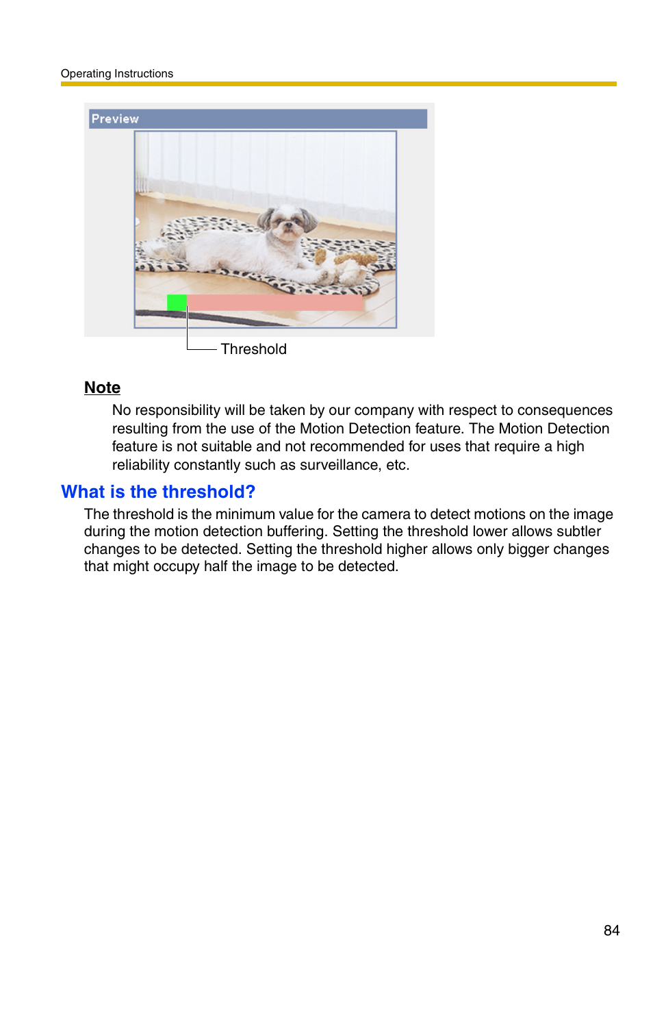 What is the threshold | Panasonic BL-C1A User Manual | Page 84 / 141