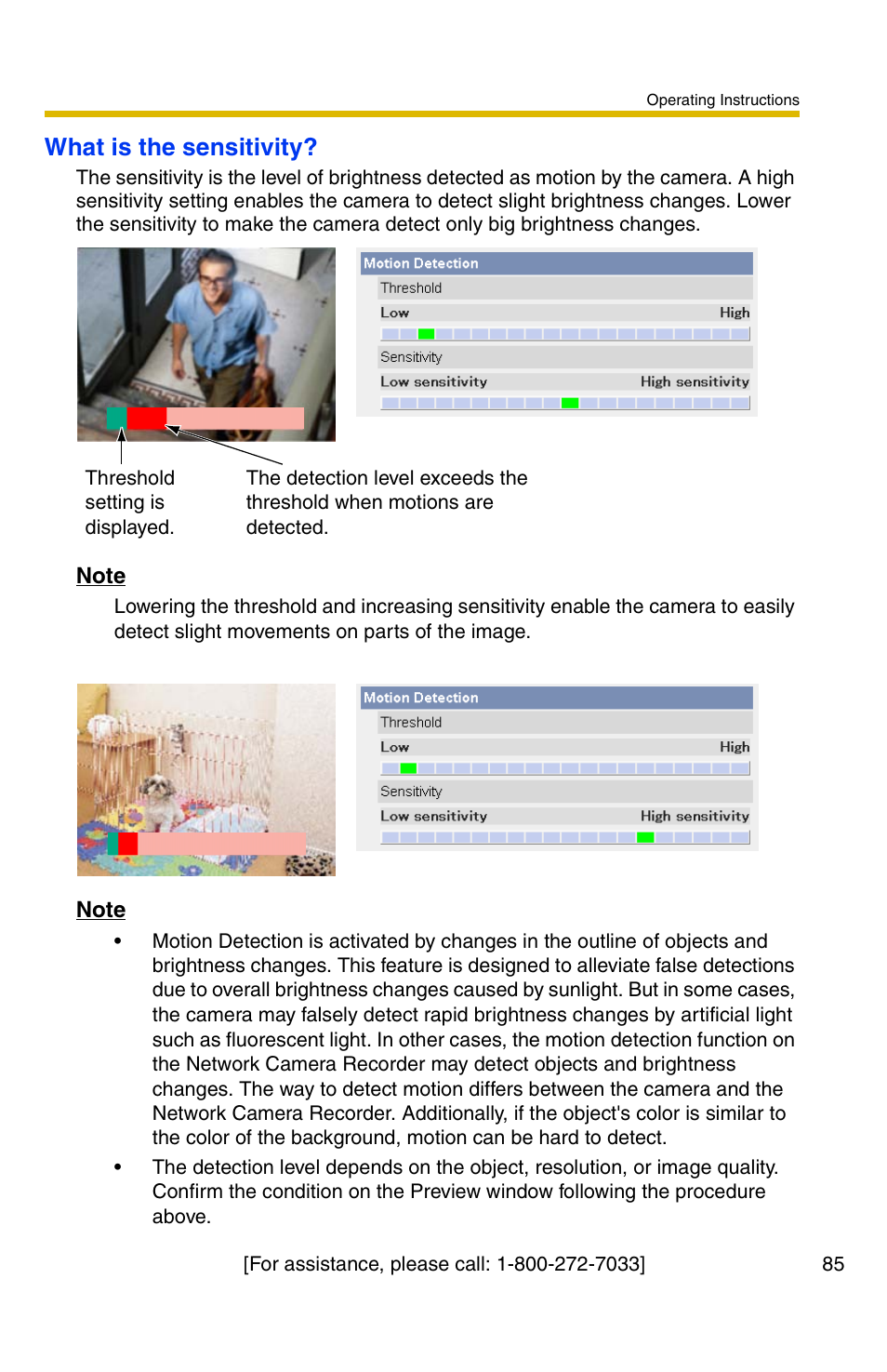 What is the sensitivity | Panasonic BL-C1A User Manual | Page 85 / 141