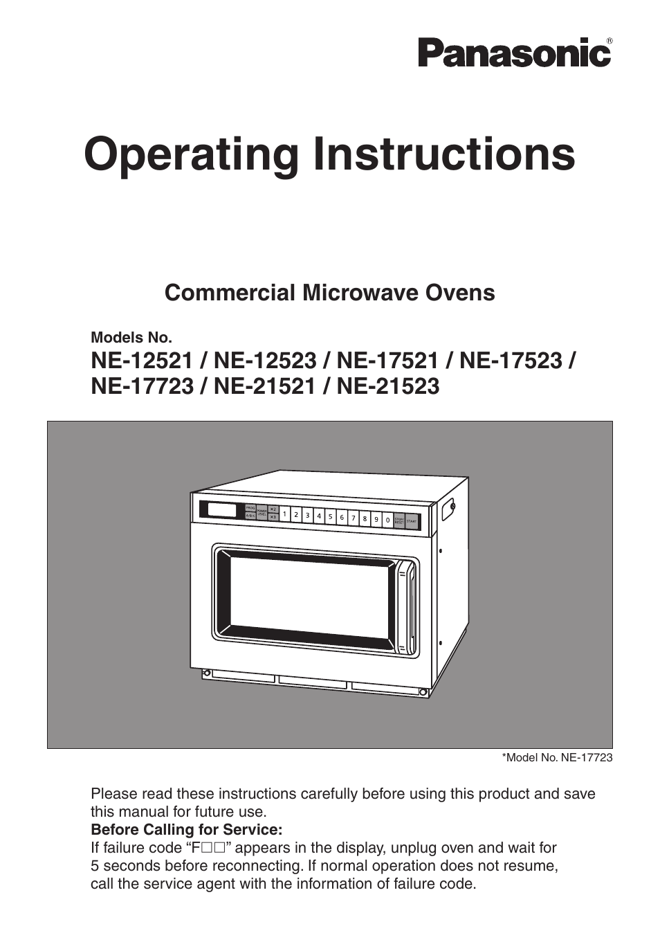 Panasonic NE-17521 User Manual | 40 pages