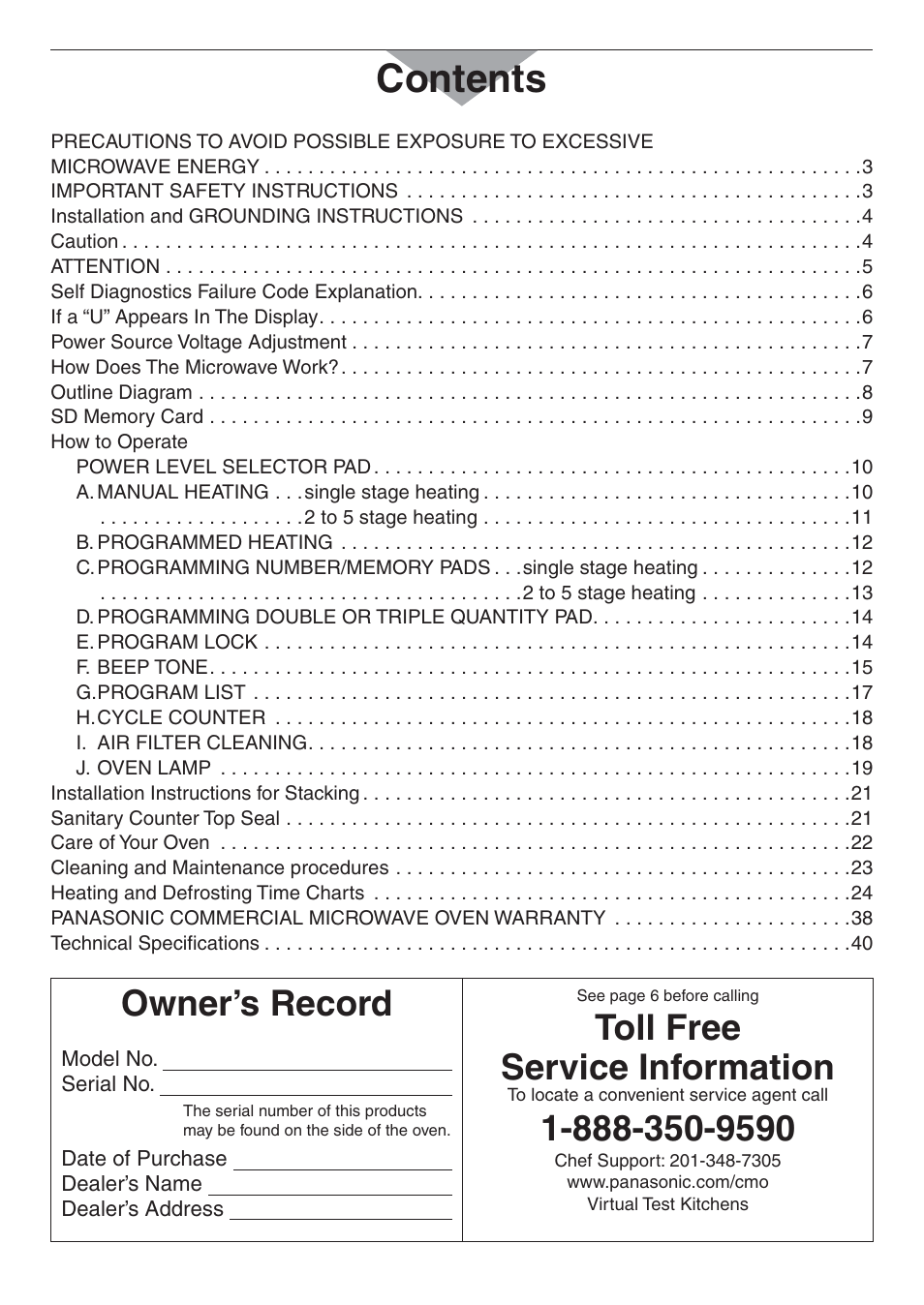 Panasonic NE-17521 User Manual | Page 2 / 40