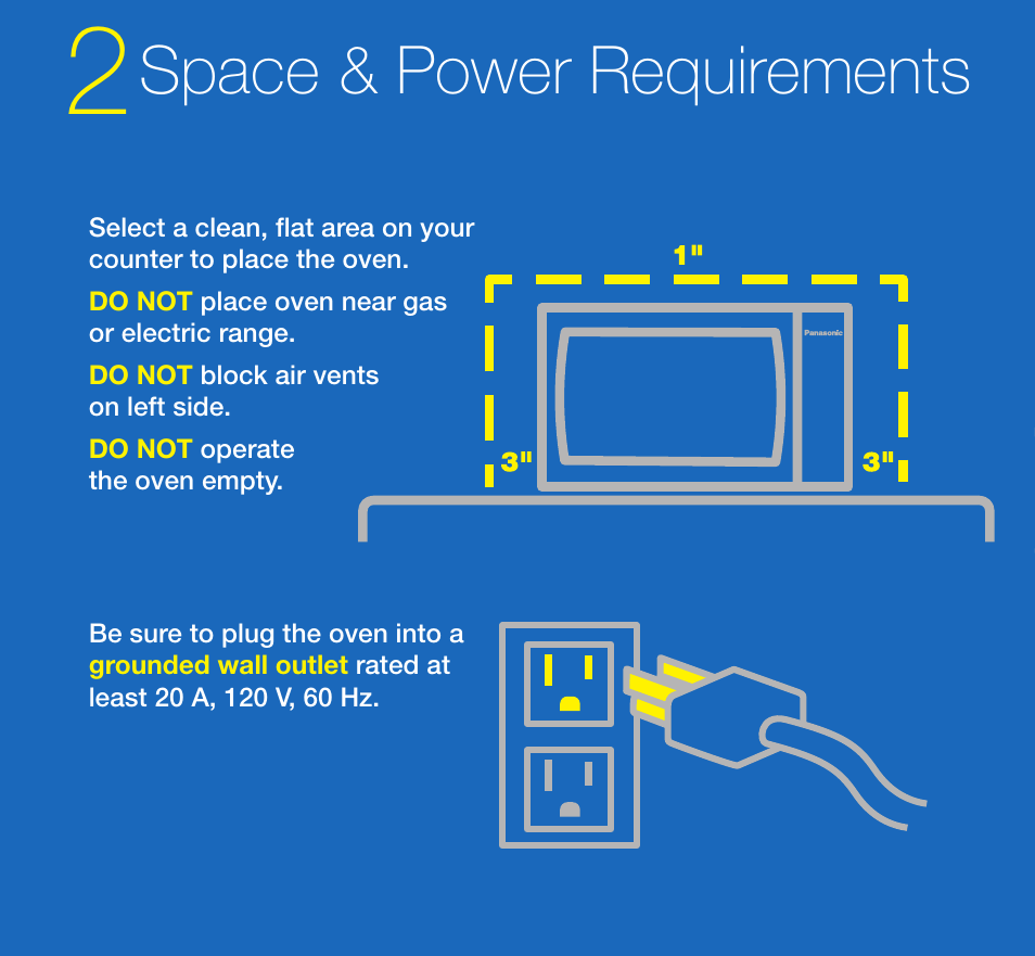 Space & power requirements | Panasonic NN-H965BF User Manual | Page 2 / 8