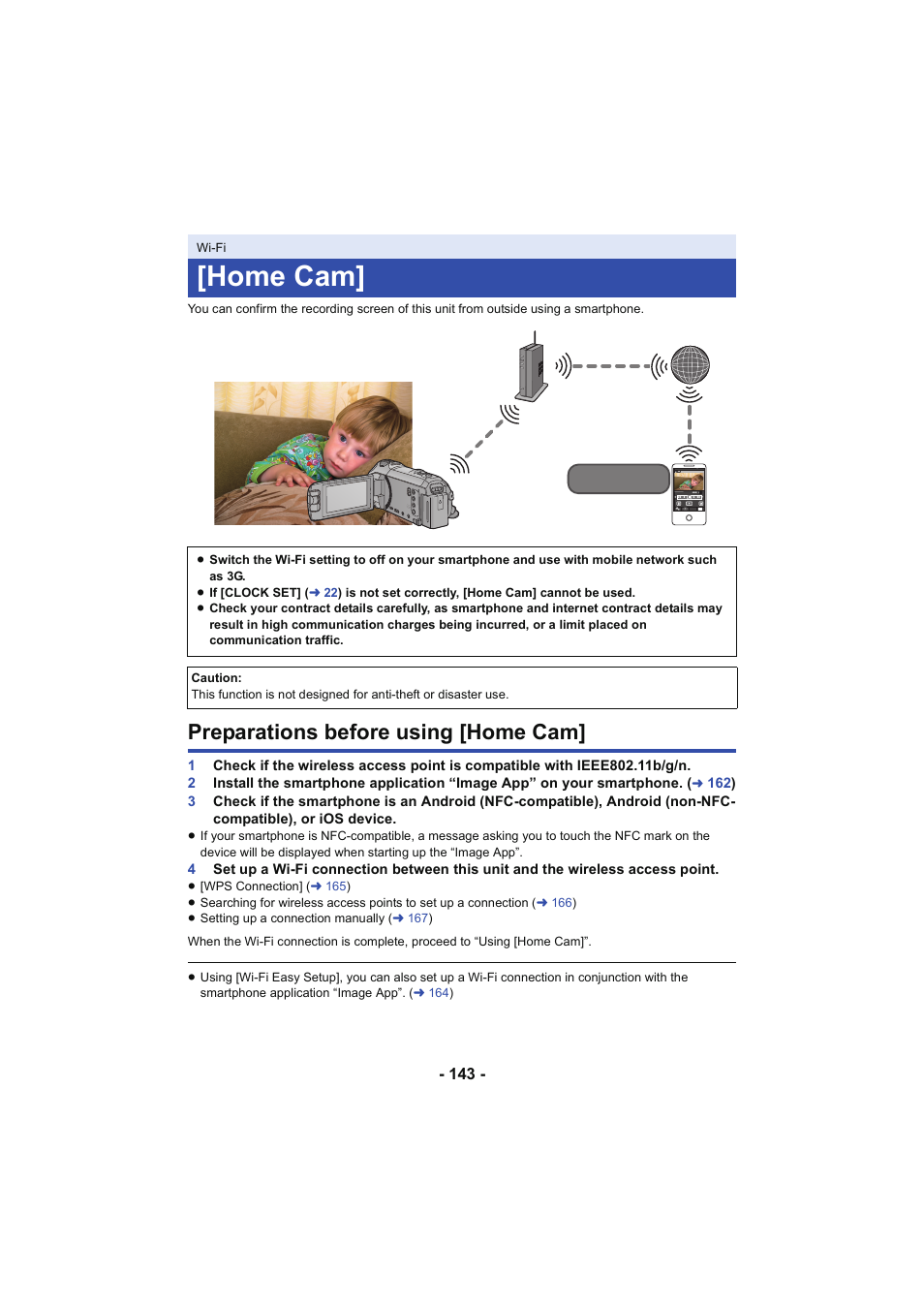 Home cam, Preparations before using [home cam, L 143 | Panasonic HC-W850K User Manual | Page 143 / 220