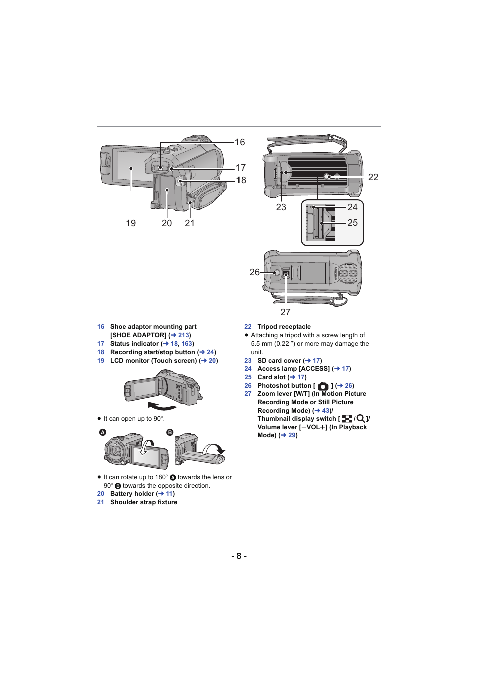 Panasonic HC-W850K User Manual | Page 8 / 220