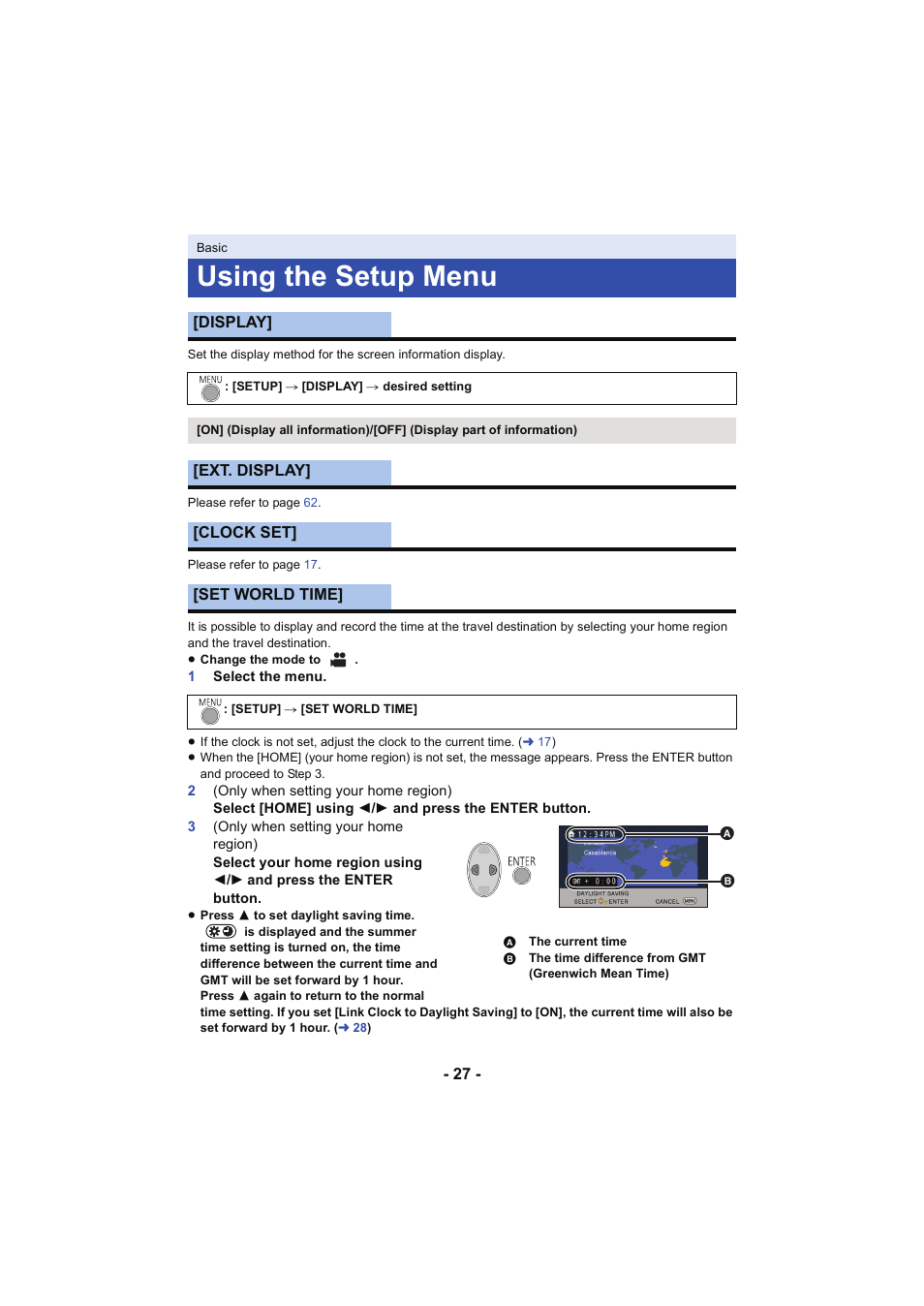 Using the setup menu, L 27 | Panasonic HC-V130K User Manual | Page 27 / 100