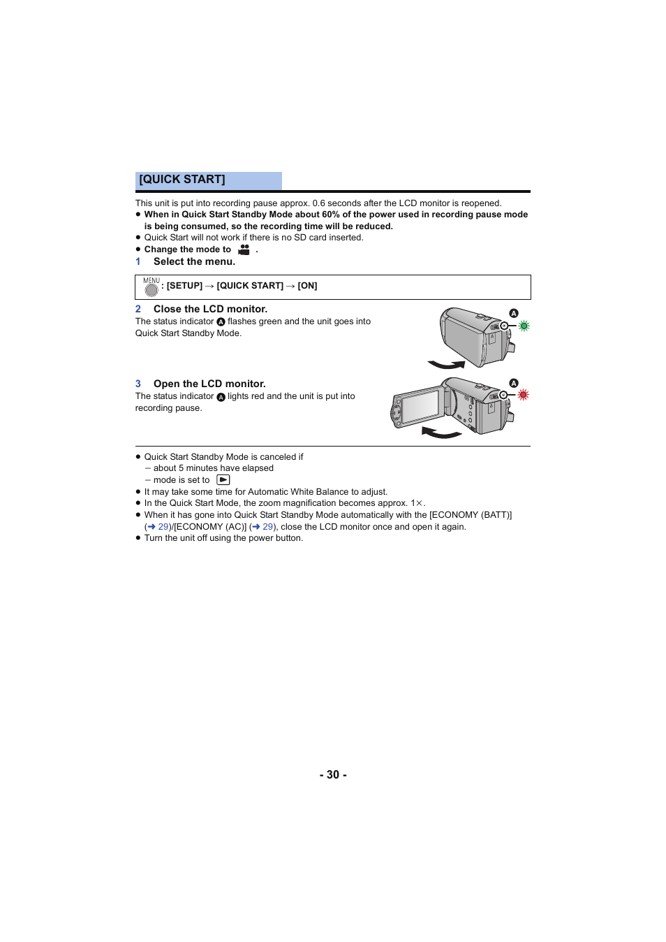 Panasonic HC-V130K User Manual | Page 30 / 100