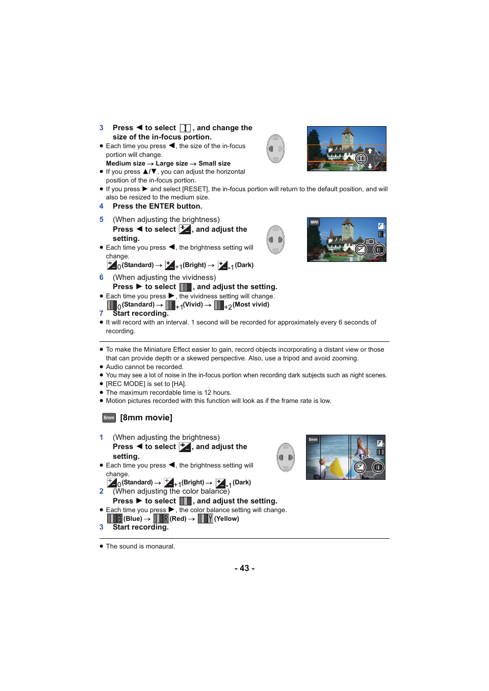 L 43, 8mm movie | Panasonic HC-V130K User Manual | Page 43 / 100