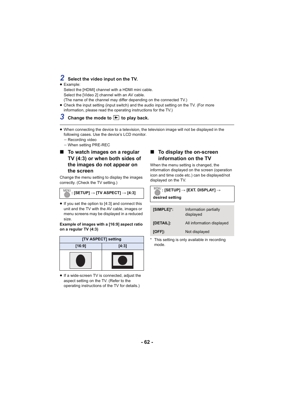 Panasonic HC-V130K User Manual | Page 62 / 100