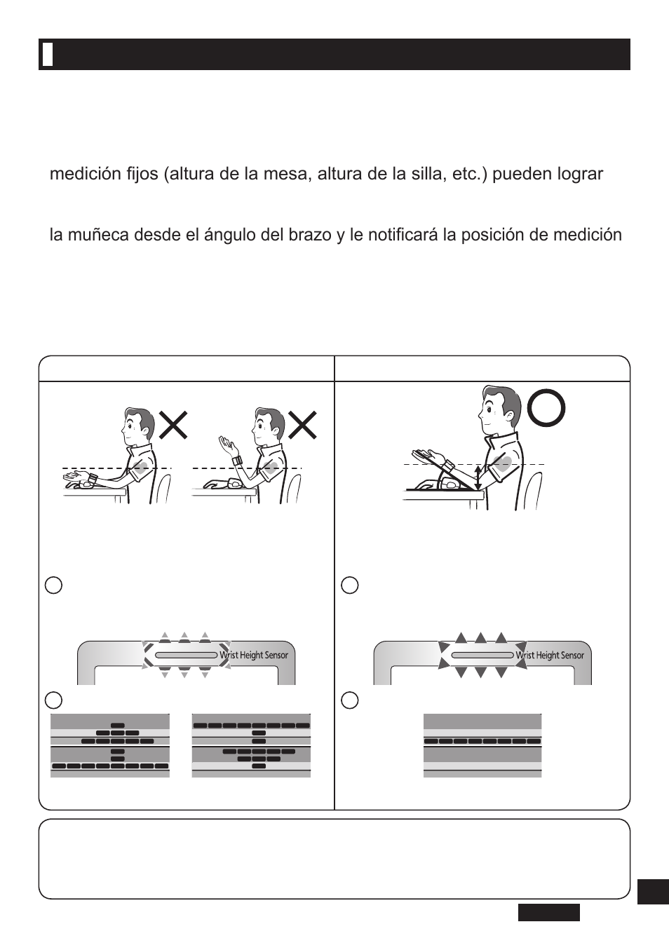 Sensor de altura de muñeca, Sobre el sensor de altura de muñeca | Panasonic EW-BW30S User Manual | Page 51 / 70