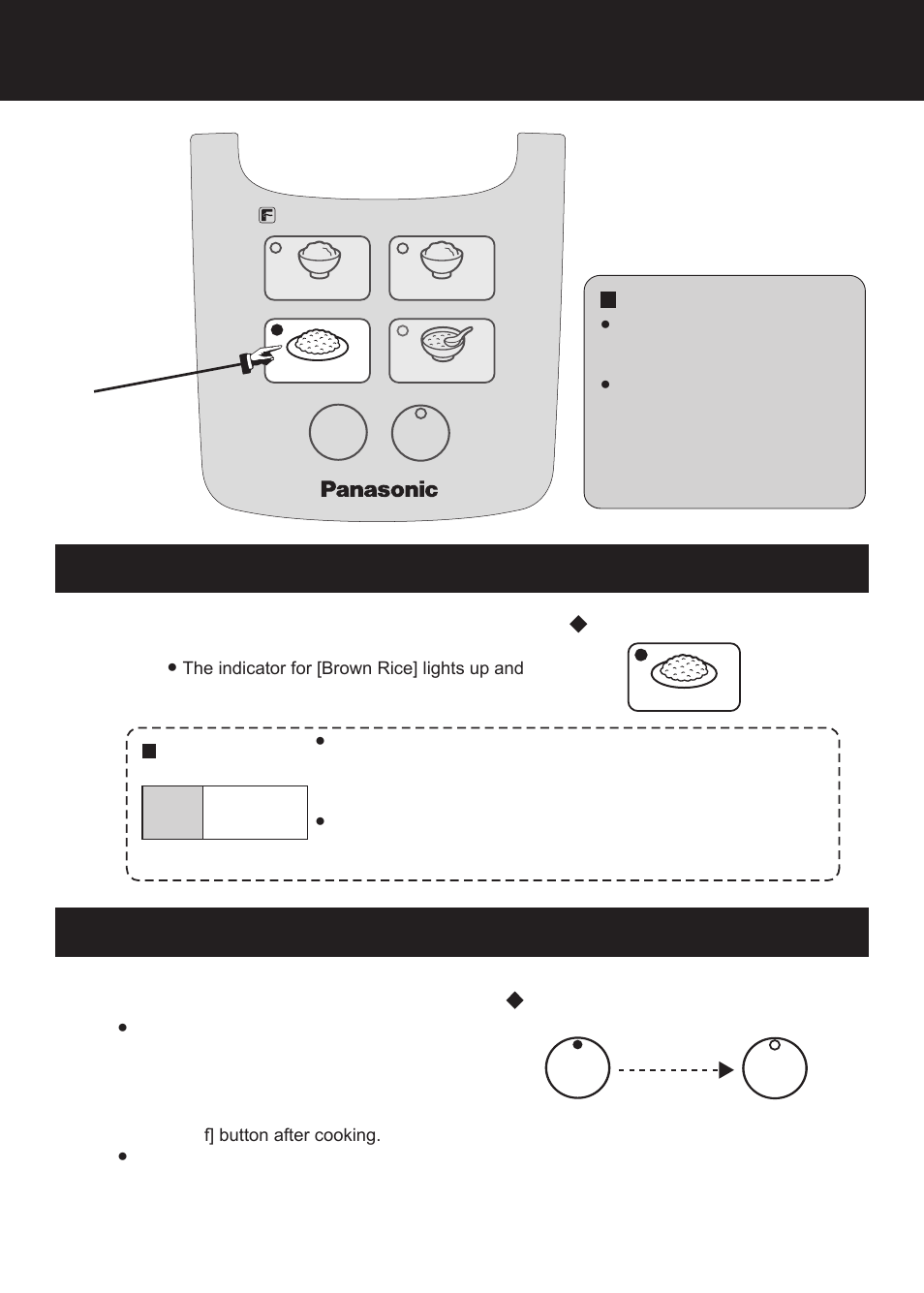 Brown rice, Functions, Press [brown rice] button loosen the rice | Operations, The cooking is over | Panasonic SR-DF181 User Manual | Page 10 / 68