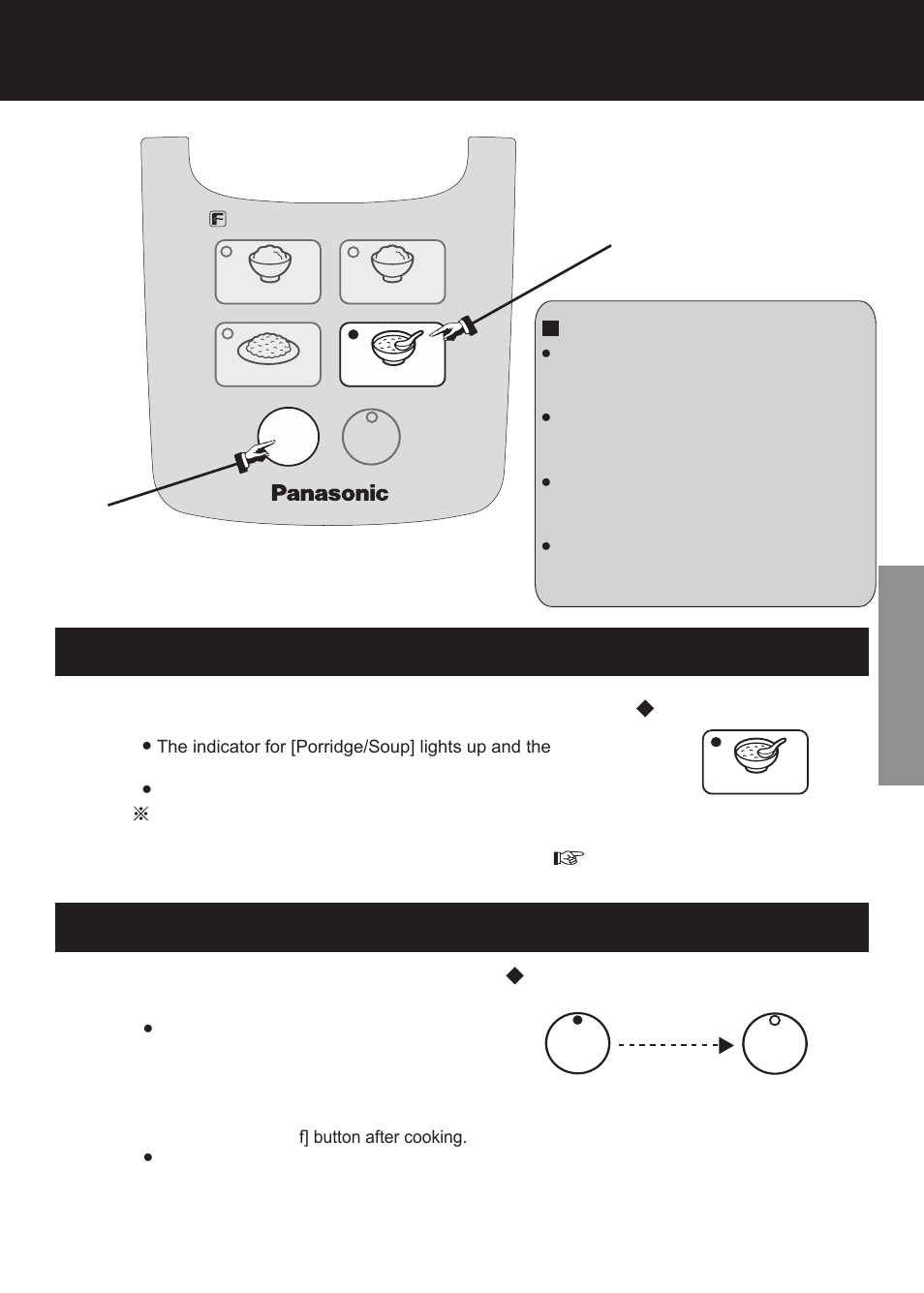 Porridge/soup, Functions, Press [porridge/soup] button | Press [off] button, Operations, The cooking is over | Panasonic SR-DF181 User Manual | Page 11 / 68