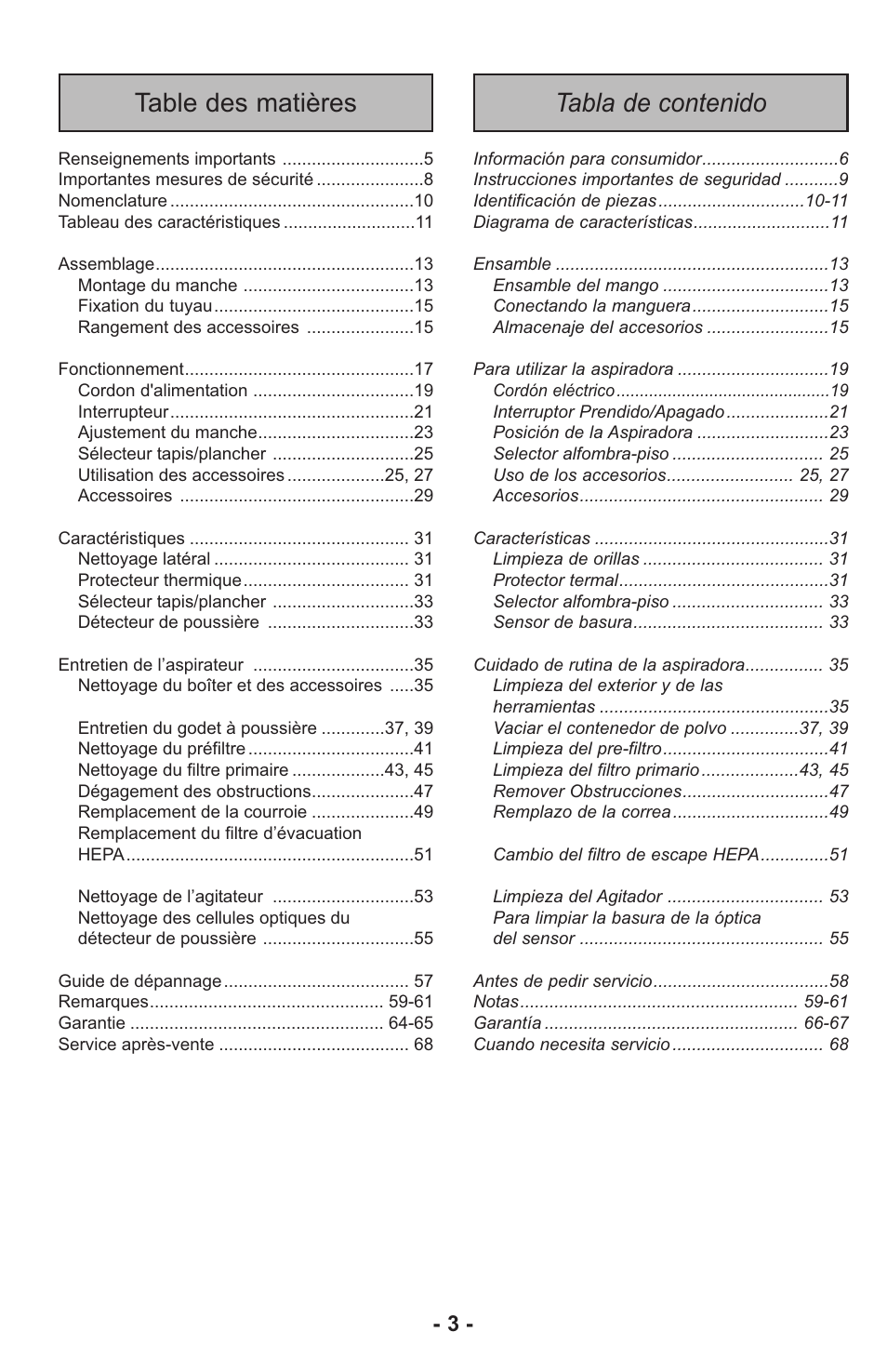 Panasonic MC-UL815 User Manual | Page 3 / 68