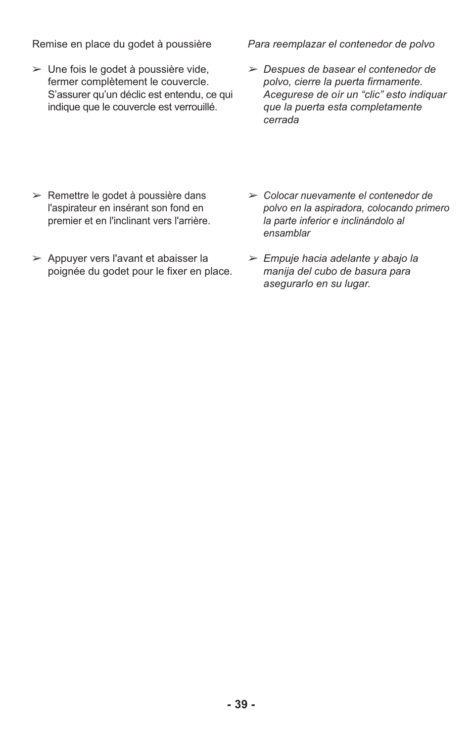 Panasonic MC-UL815 User Manual | Page 39 / 68