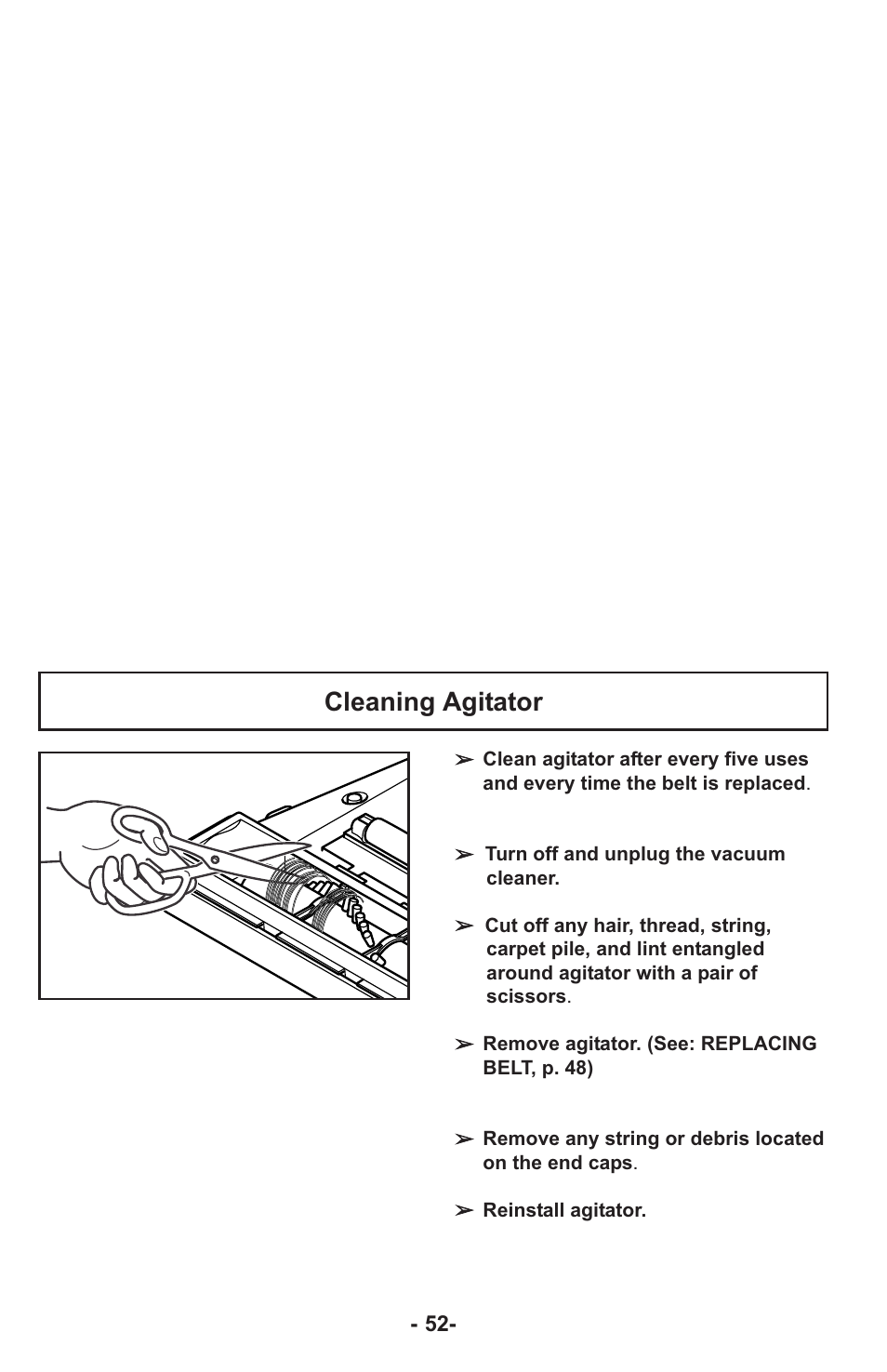 Cleaning agitator | Panasonic MC-UL815 User Manual | Page 52 / 68