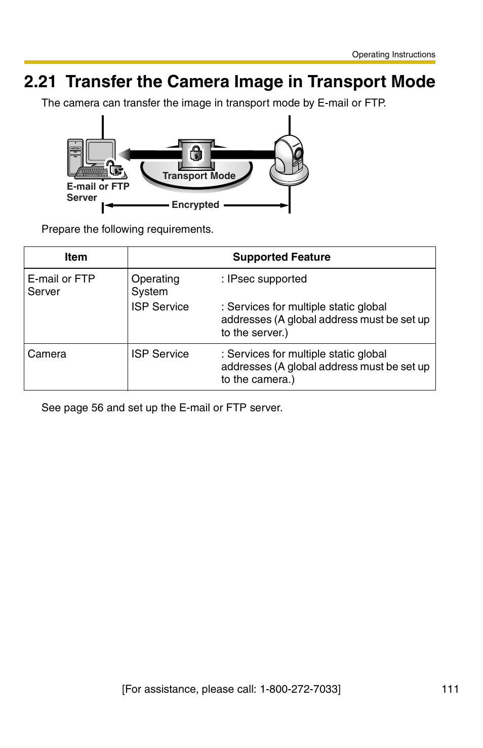 21 transfer the camera image in transport mode | Panasonic BB-HCM381A User Manual | Page 111 / 160