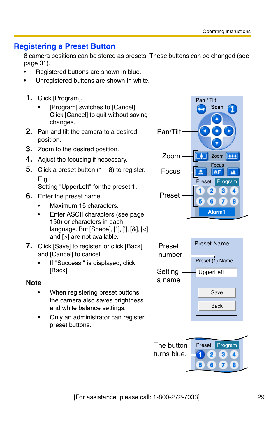 Registering a preset button | Panasonic BB-HCM381A User Manual | Page 29 / 160