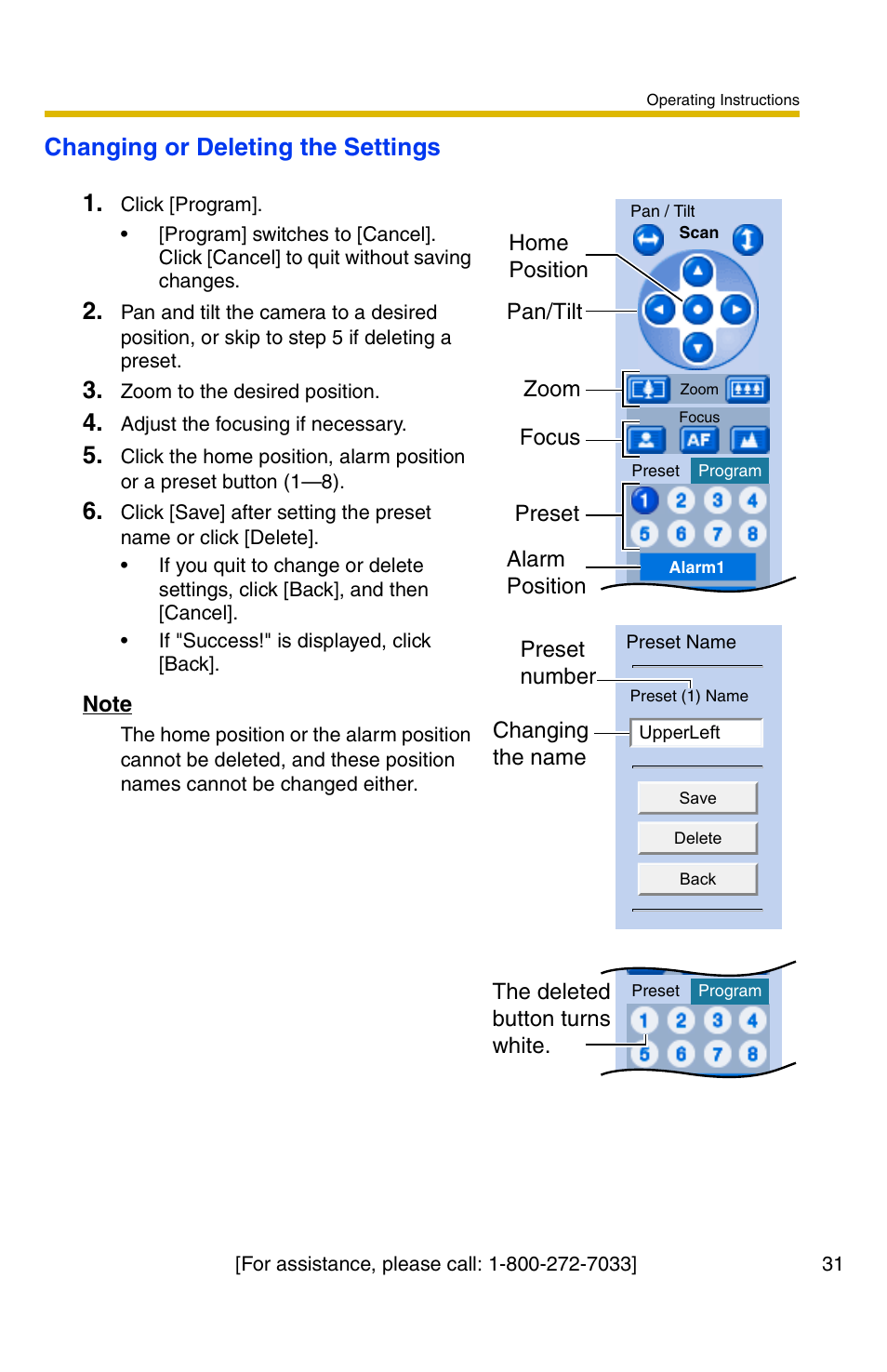 Changing or deleting the settings 1 | Panasonic BB-HCM381A User Manual | Page 31 / 160