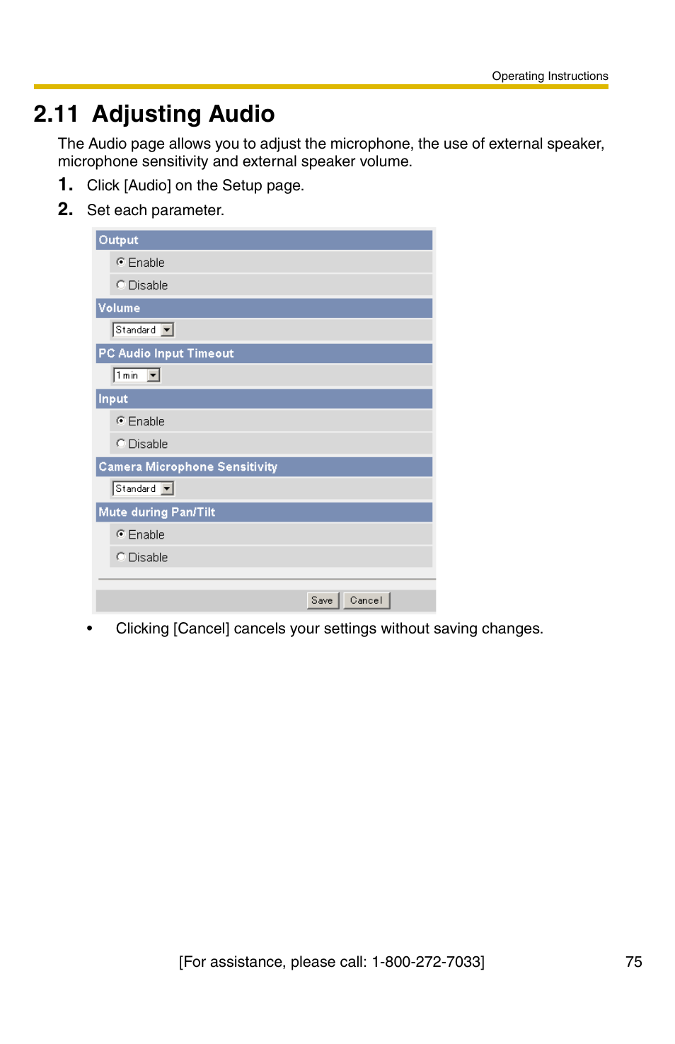 11 adjusting audio, E 75, Ge 75) | Panasonic BB-HCM381A User Manual | Page 75 / 160