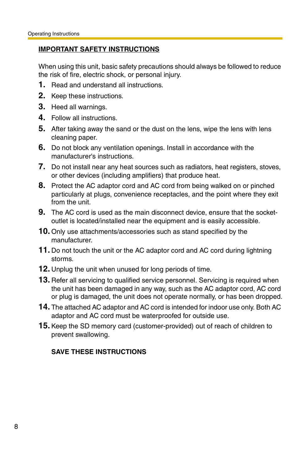 Panasonic BB-HCM381A User Manual | Page 8 / 160