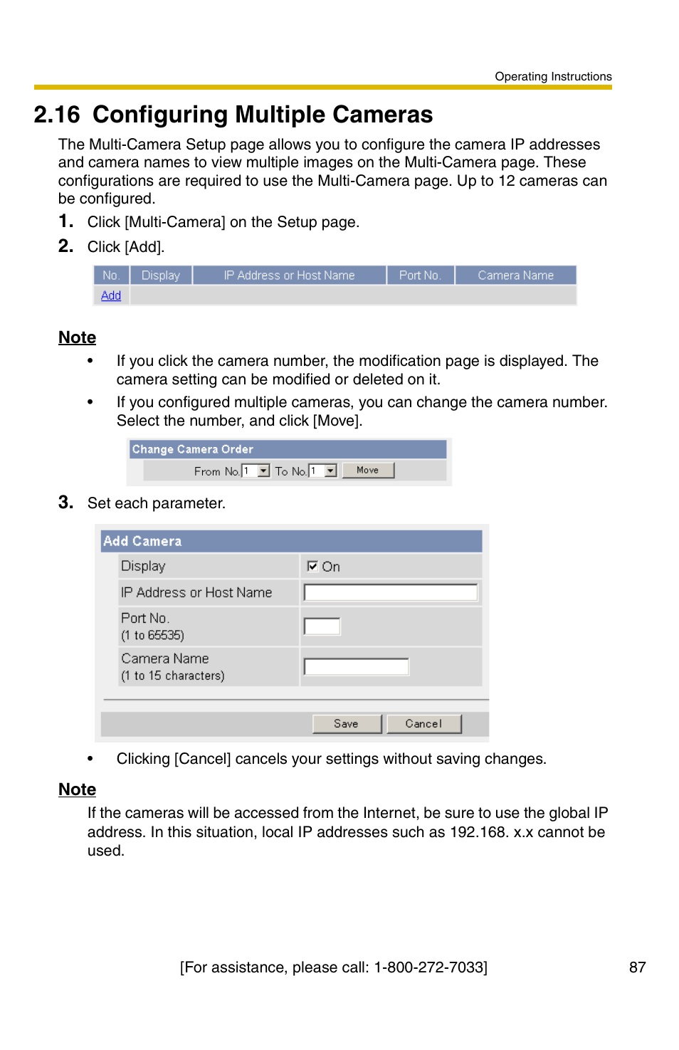 16 configuring multiple cameras | Panasonic BB-HCM381A User Manual | Page 87 / 160