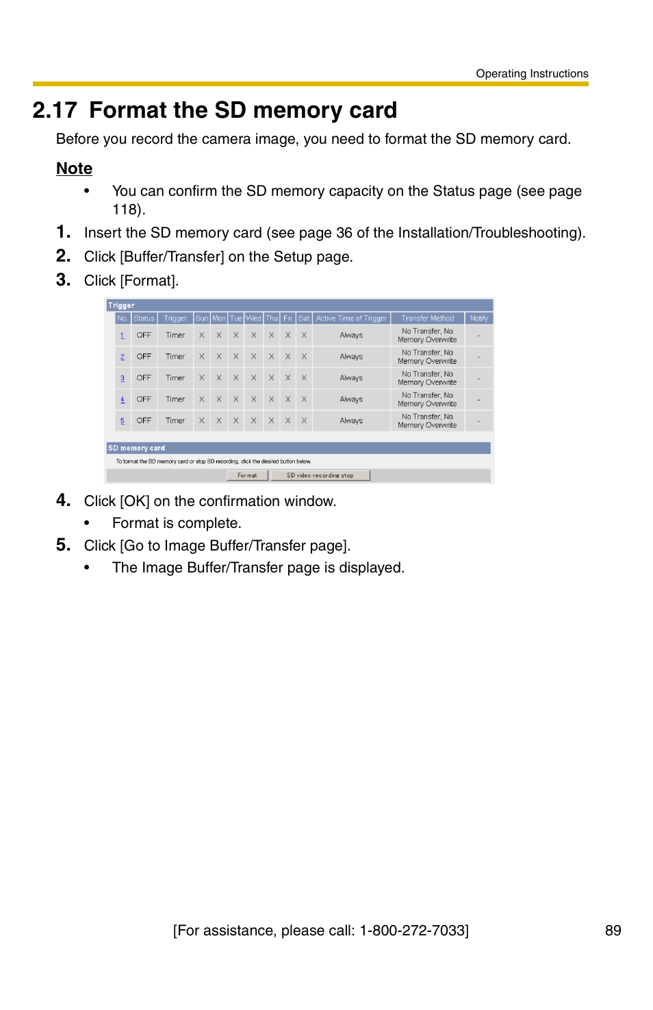 17 format the sd memory card | Panasonic BB-HCM381A User Manual | Page 89 / 160