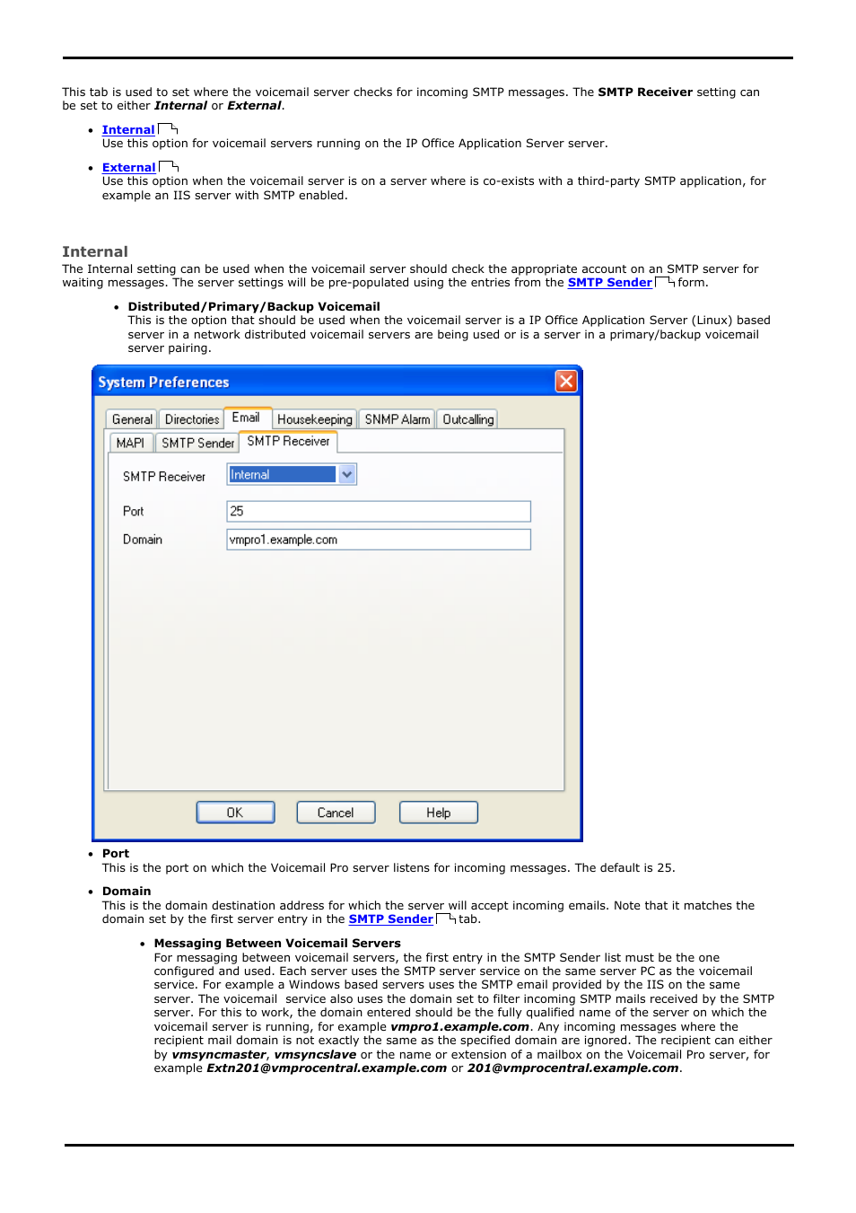 Smtp receiver, 3 smtp receiver, Internal | Avaya IP Office User Manual | Page 100 / 138