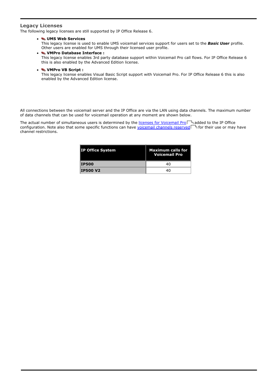 Number of simultaneous users, 3 number of simultaneous users, Legacy licenses | Avaya IP Office User Manual | Page 11 / 138
