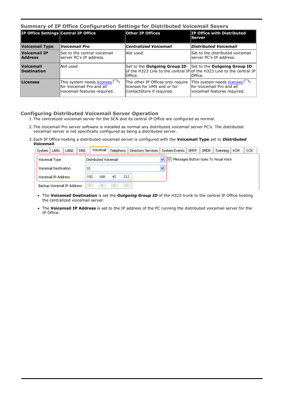 Configuring distributed voicemail server operation | Avaya IP Office User Manual | Page 118 / 138