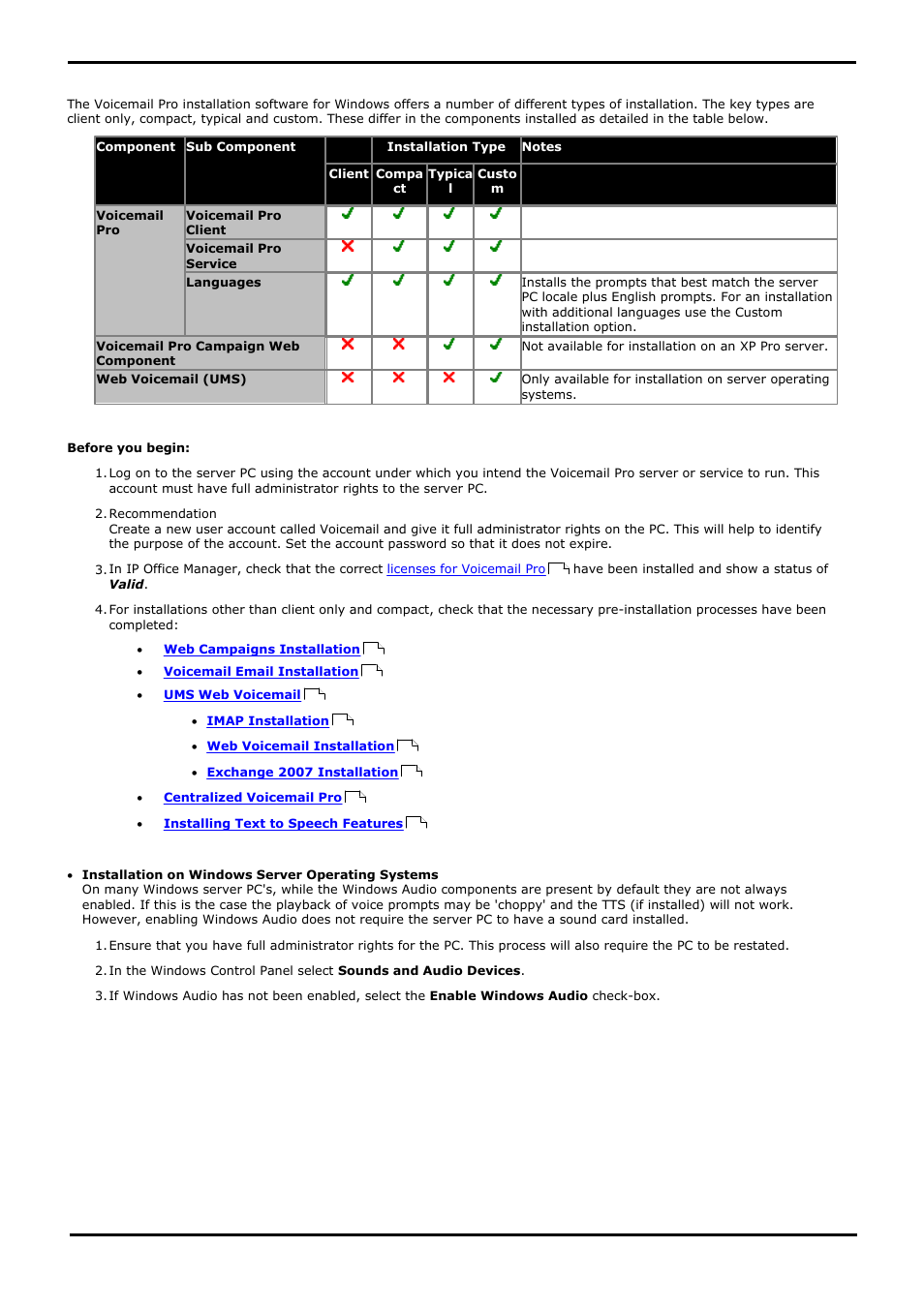 Server/client installation, 2 server/client installation, 3 backup voicemail server operation | Avaya IP Office User Manual | Page 21 / 138
