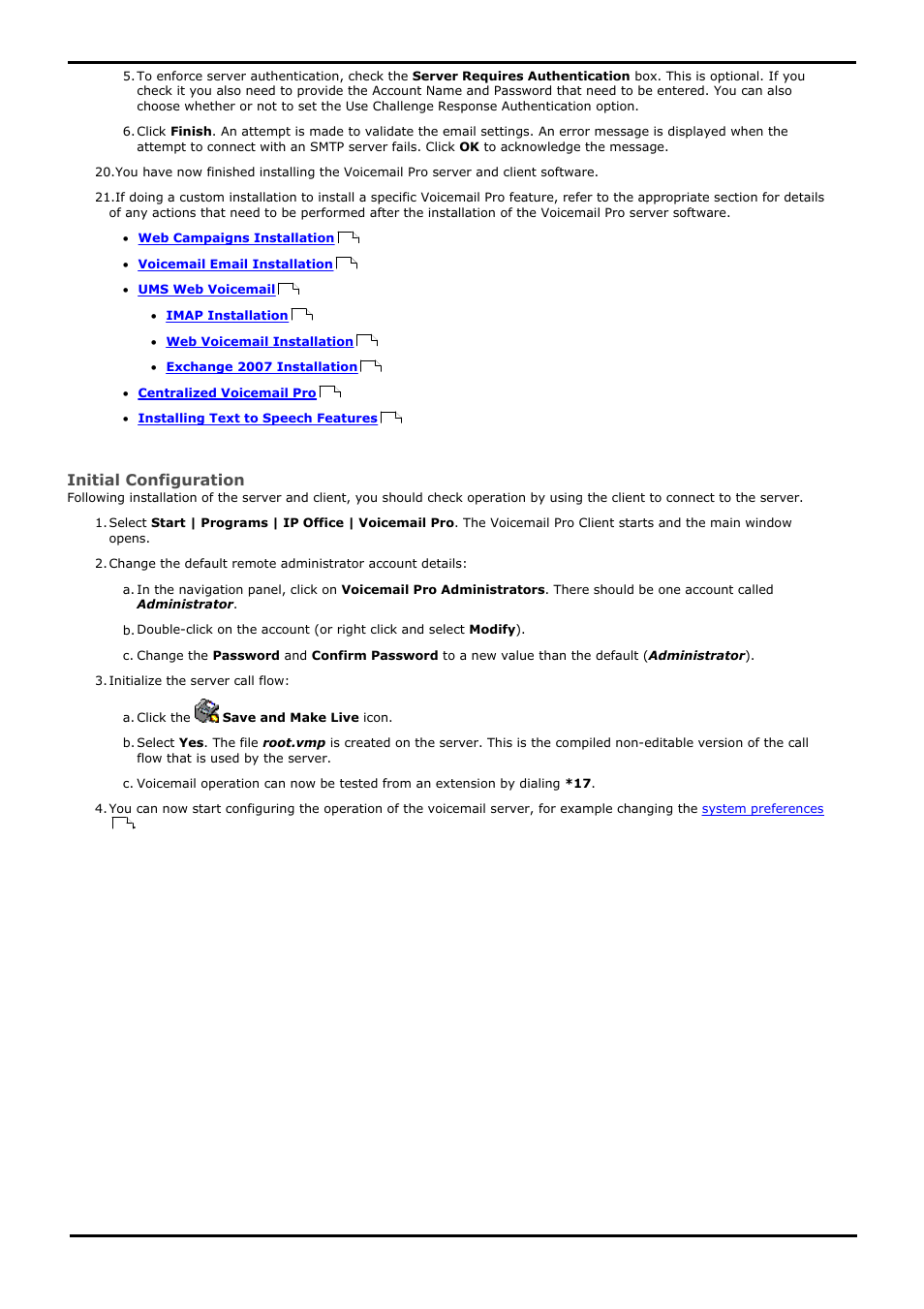 Initial configuration | Avaya IP Office User Manual | Page 23 / 138
