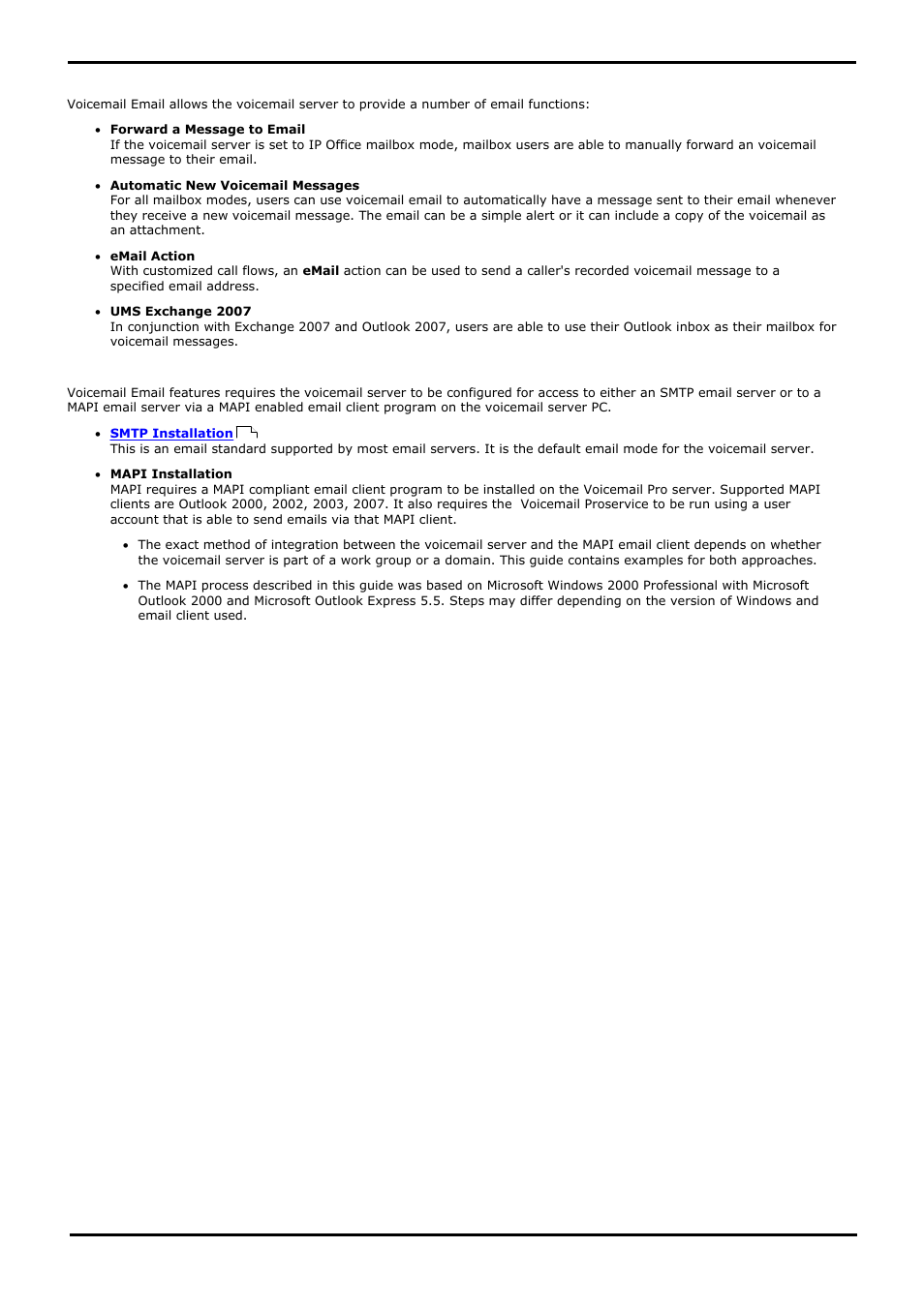 Voicemail email, 5 voicemail email, Voicemail email installation | Avaya IP Office User Manual | Page 46 / 138