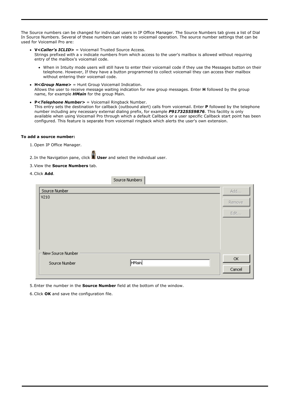 User source numbers, 4 user source numbers | Avaya IP Office User Manual | Page 86 / 138