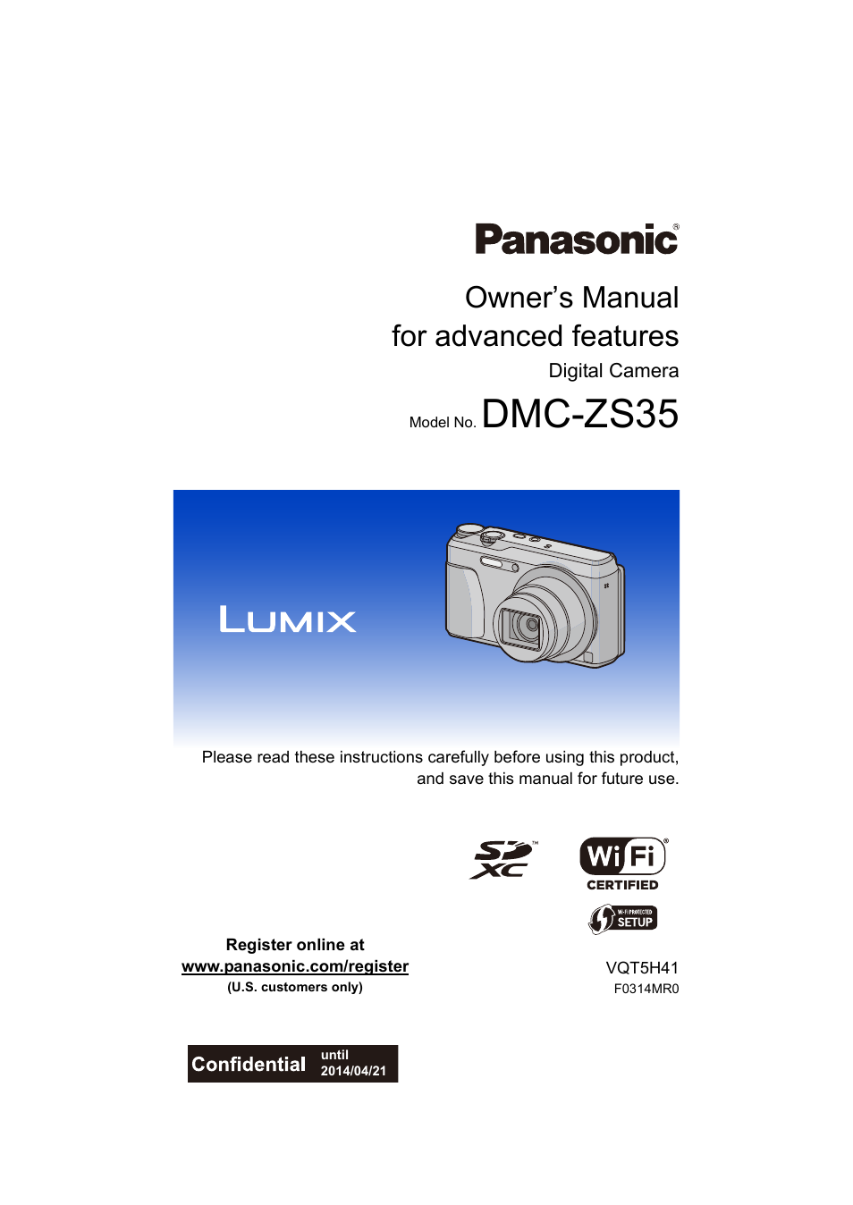 Panasonic DMC-ZS35W User Manual | 186 pages