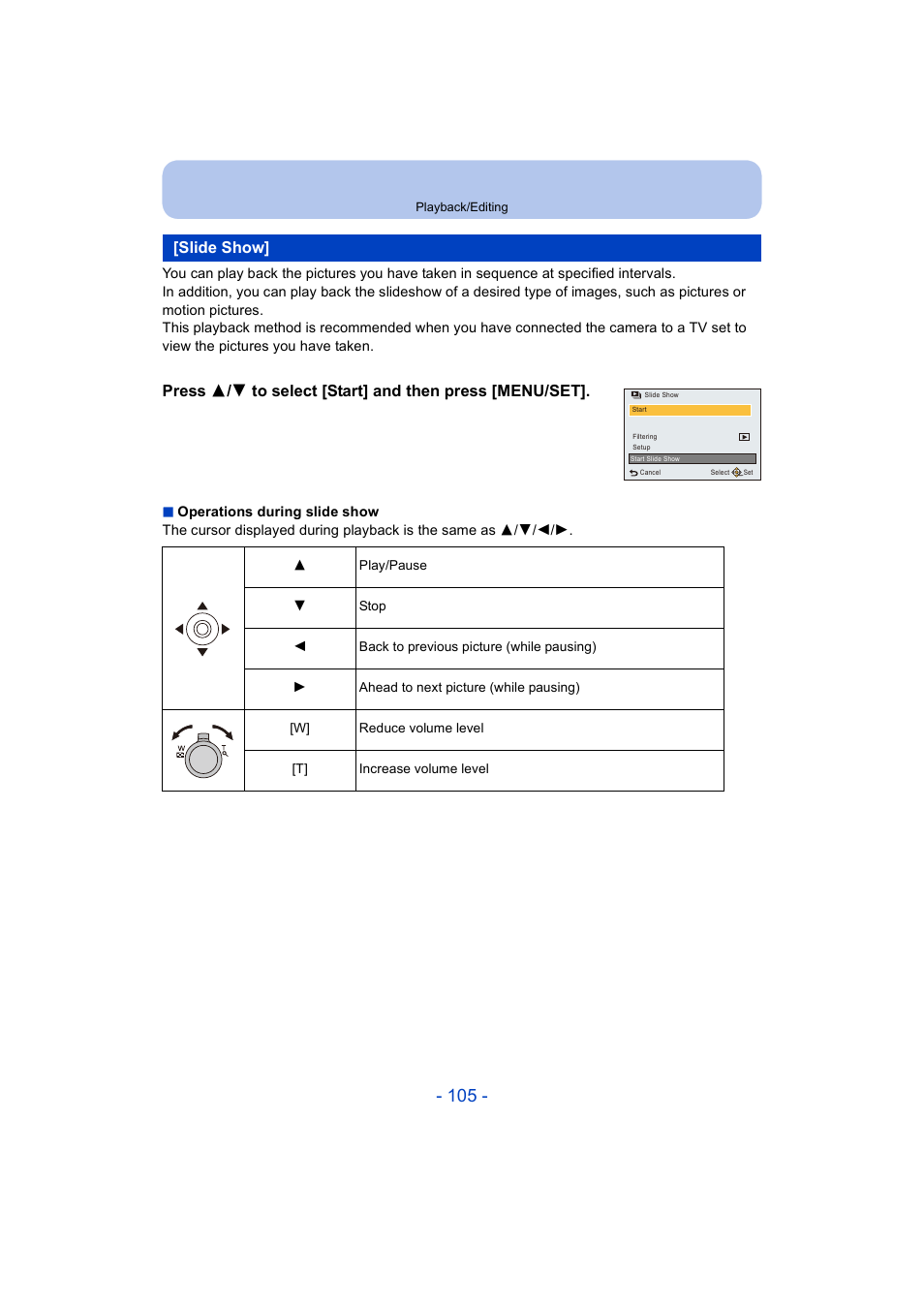 Slide show, P105) | Panasonic DMC-ZS35W User Manual | Page 105 / 186