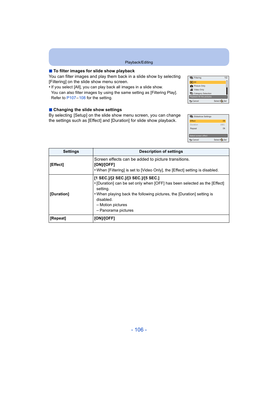 Panasonic DMC-ZS35W User Manual | Page 106 / 186