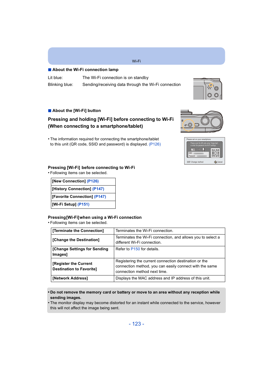 P123), P123 | Panasonic DMC-ZS35W User Manual | Page 123 / 186