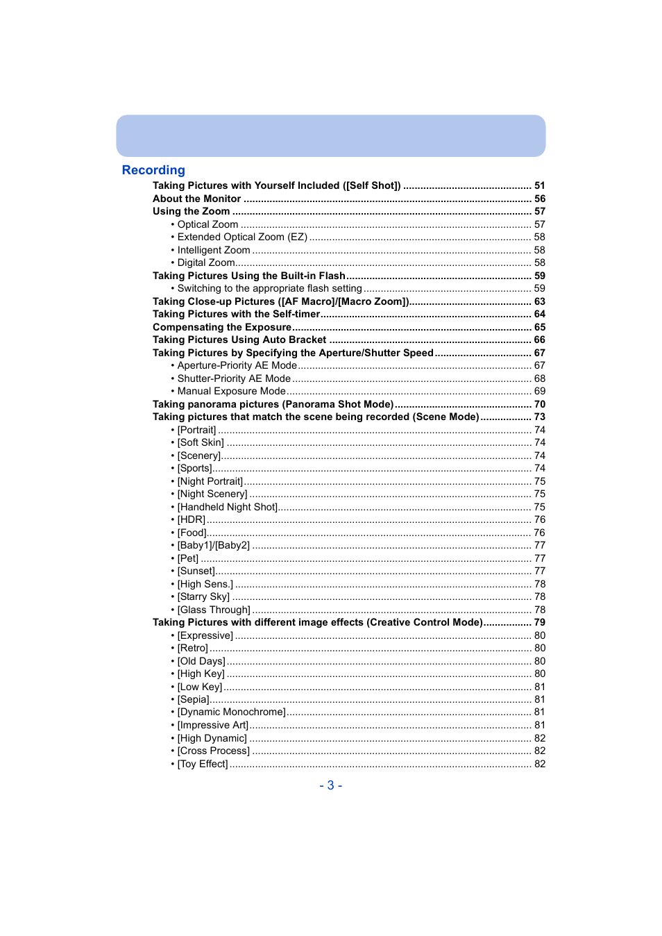 Panasonic DMC-ZS35W User Manual | Page 3 / 186