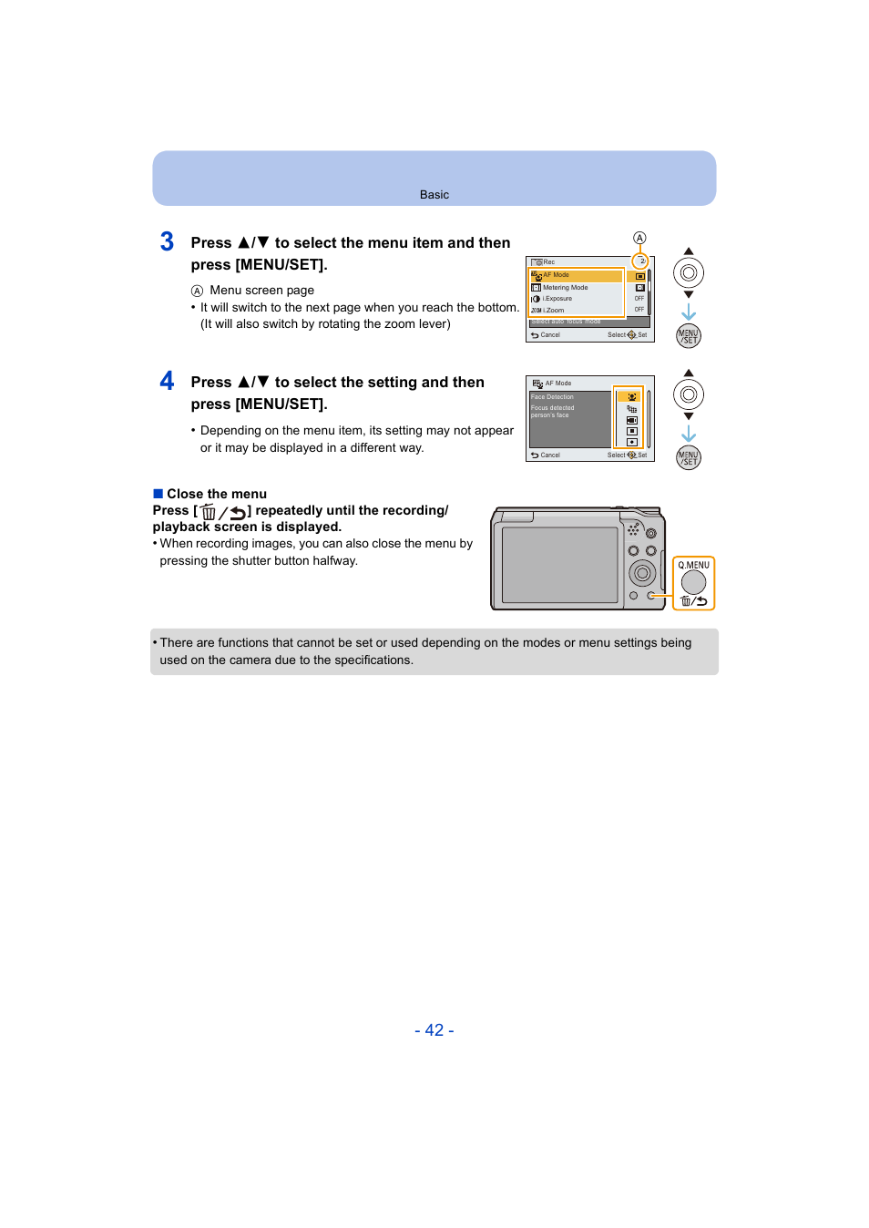 Panasonic DMC-ZS35W User Manual | Page 42 / 186