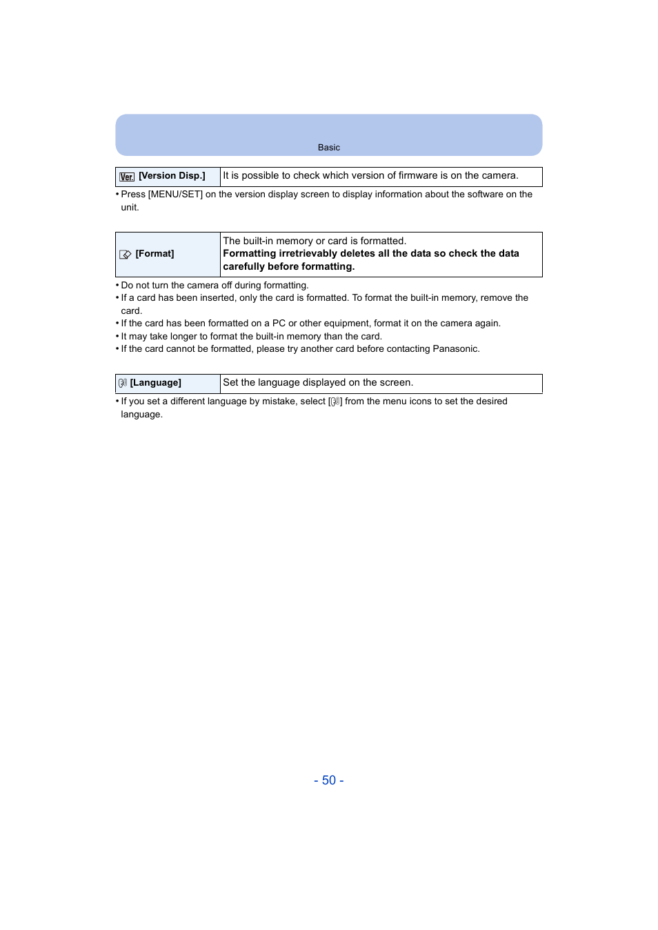 Panasonic DMC-ZS35W User Manual | Page 50 / 186