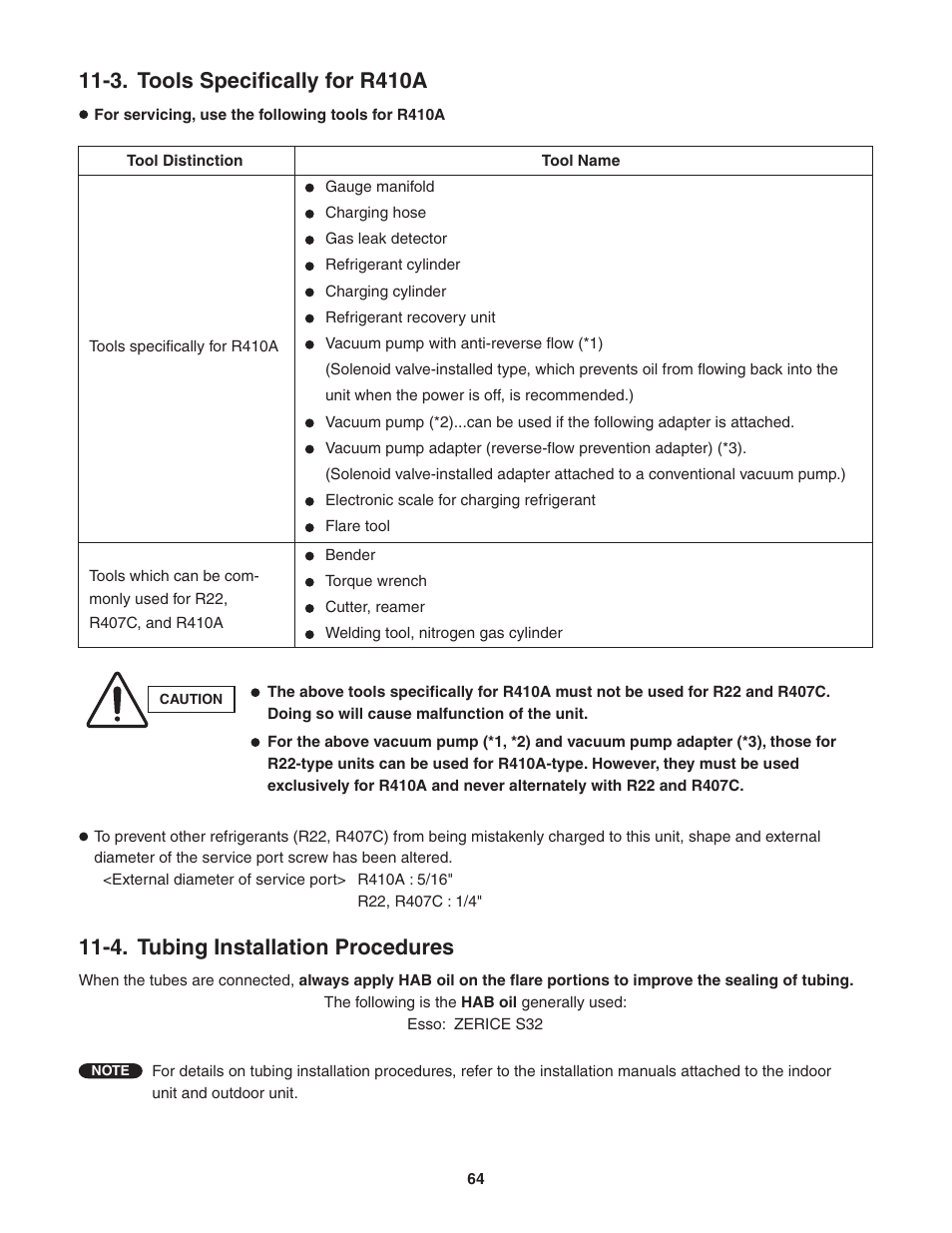 3. tools specifically for r410a, 4. tubing installation procedures | Panasonic KE18NB4U User Manual | Page 64 / 69