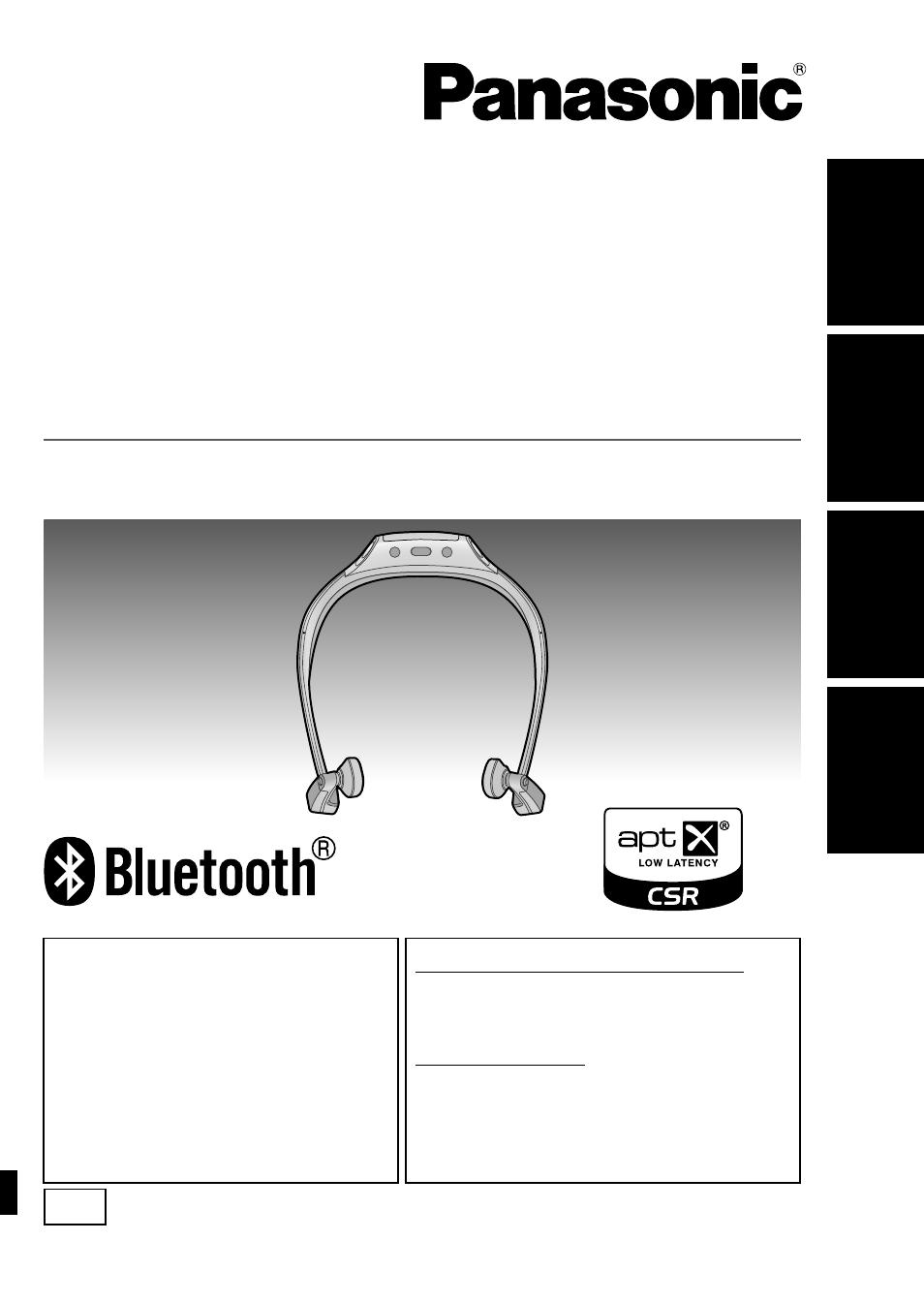 Panasonic RP-BTGS10-K User Manual | 92 pages