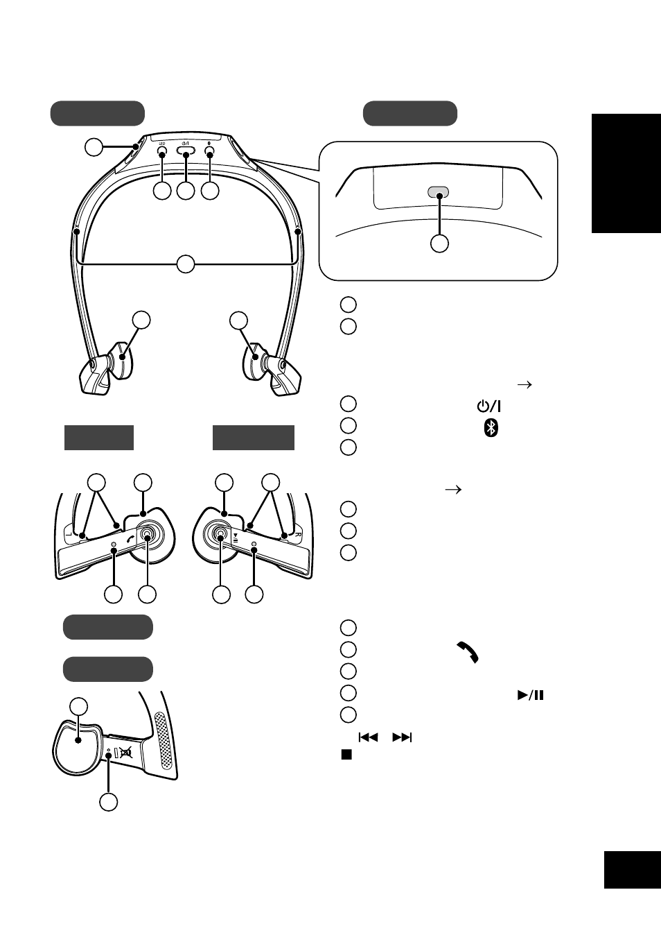 Part names, English | Panasonic RP-BTGS10-K User Manual | Page 5 / 92