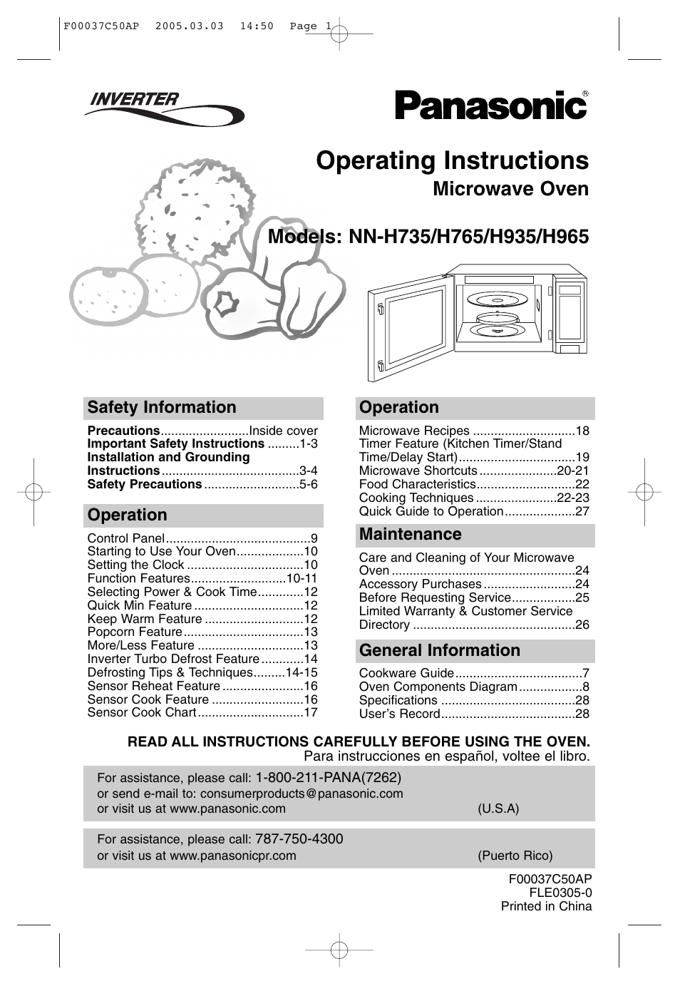 Panasonic NN-H965BF User Manual | 60 pages