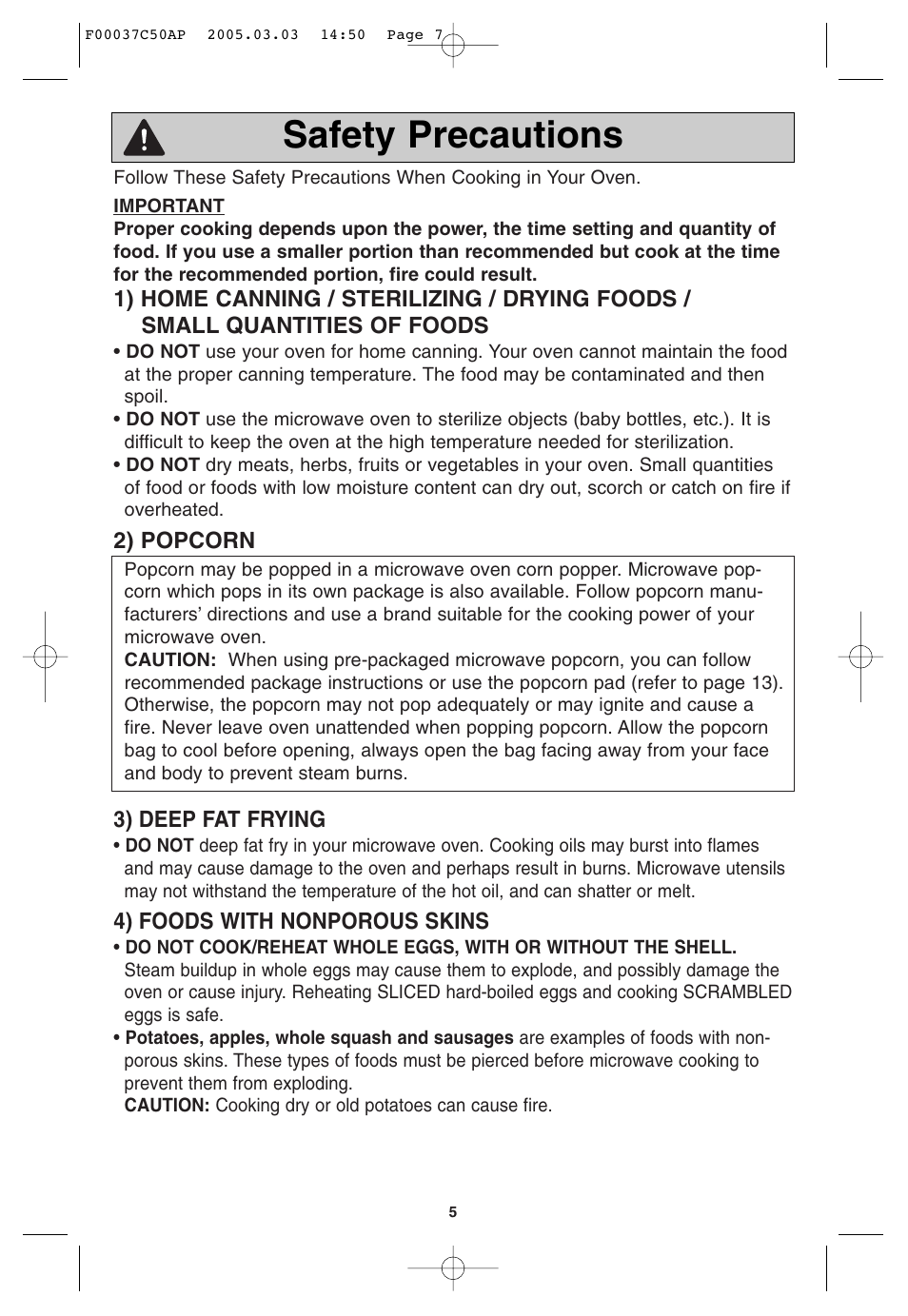 Safety precautions | Panasonic NN-H965BF User Manual | Page 7 / 60