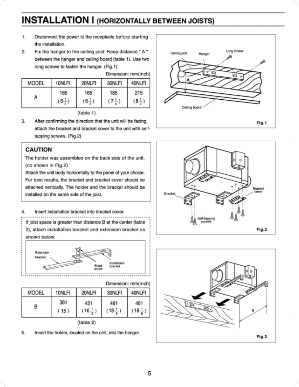 Installation i | Panasonic FV-30NLF1 User Manual | Page 5 / 9