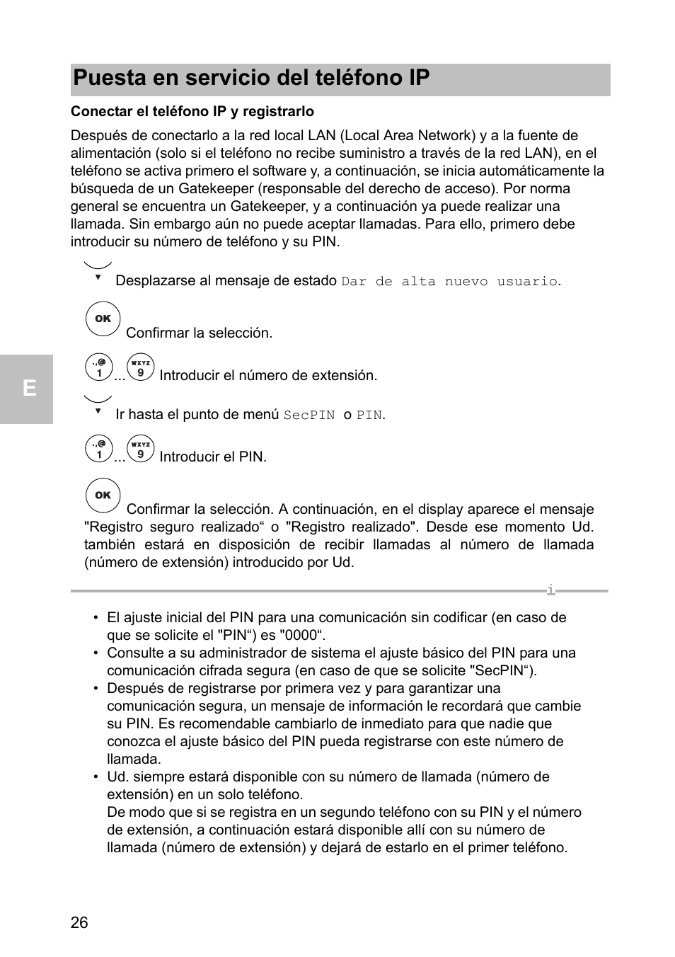 Conectar el teléfono ip y registrarlo, Puesta en servicio del teléfono ip | Avaya one-X 1603 User Manual | Page 26 / 64