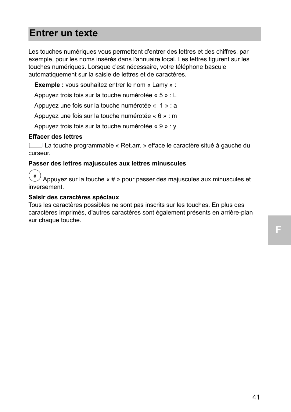 Entrer un texte | Avaya one-X 1603 User Manual | Page 41 / 64