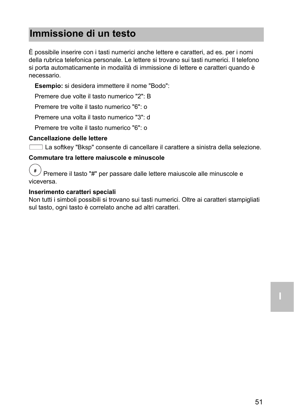 Immissione di un testo | Avaya one-X 1603 User Manual | Page 51 / 64