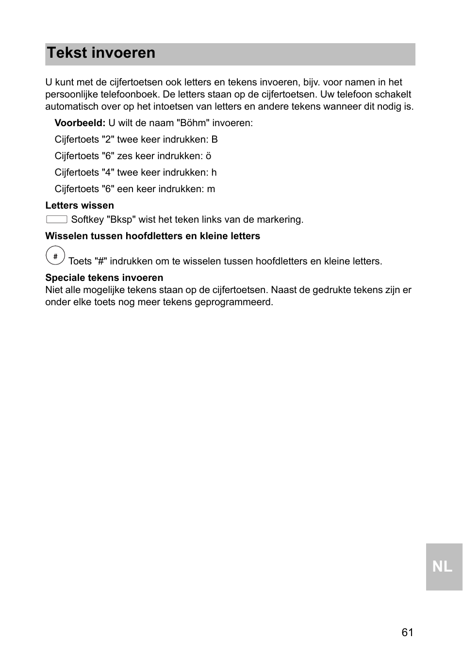 Tekst invoeren | Avaya one-X 1603 User Manual | Page 61 / 64