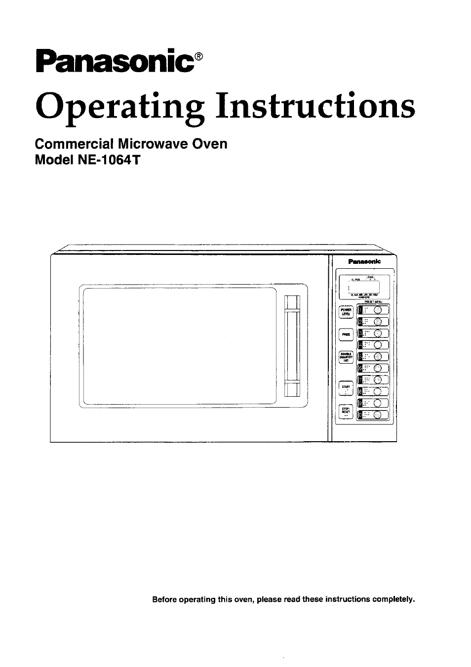 Panasonic NE-1064F User Manual | 20 pages